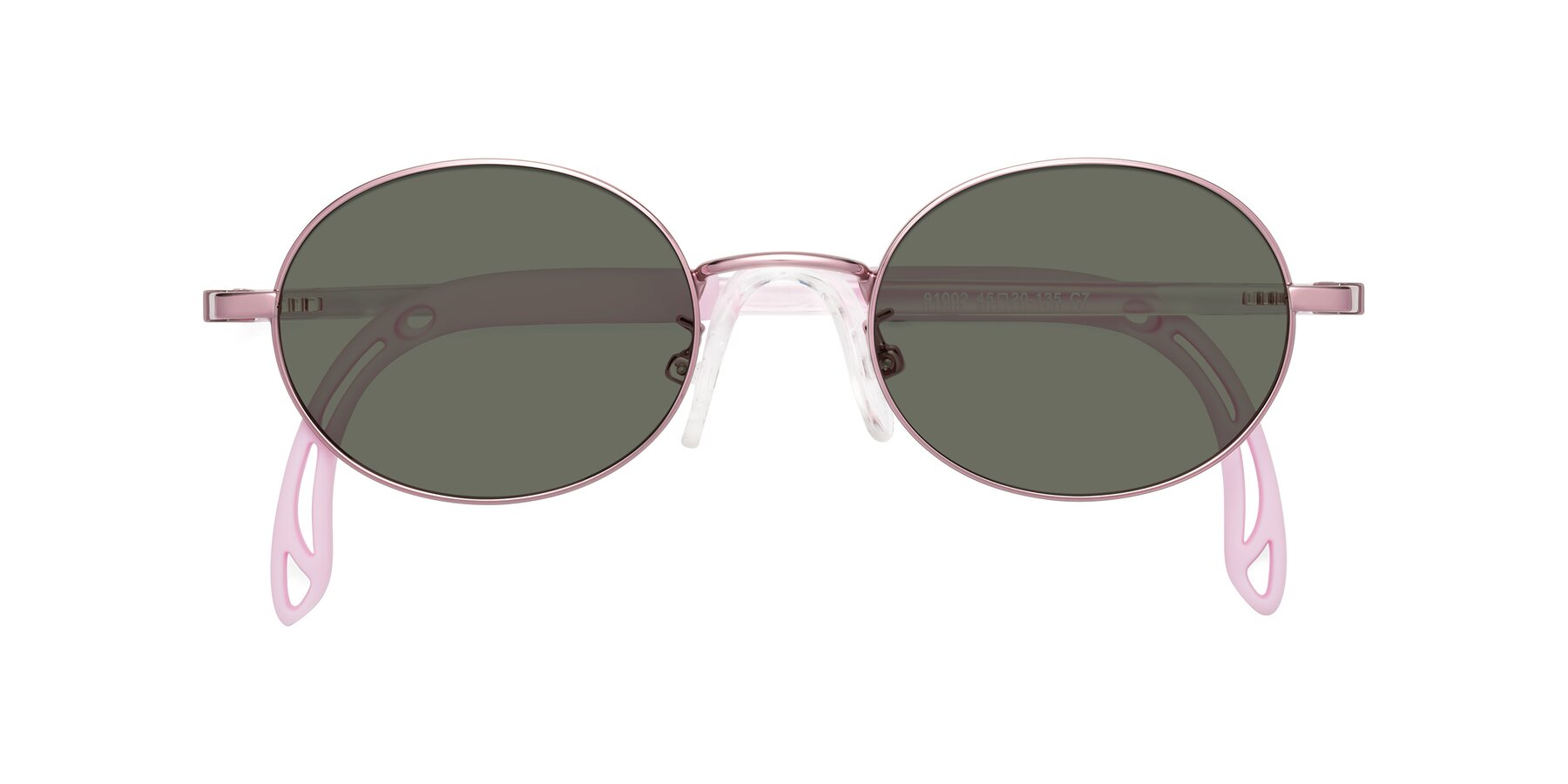 Folded Front of Pesci in Artist Pink with Gray Polarized Lenses