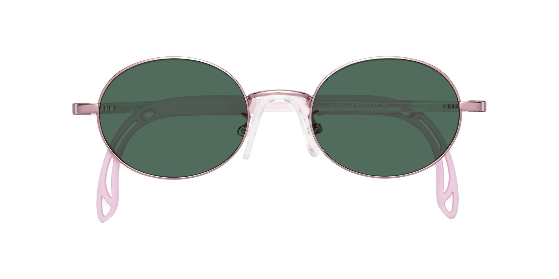 Folded Front of Pesci in Artist Pink with Green Polarized Lenses