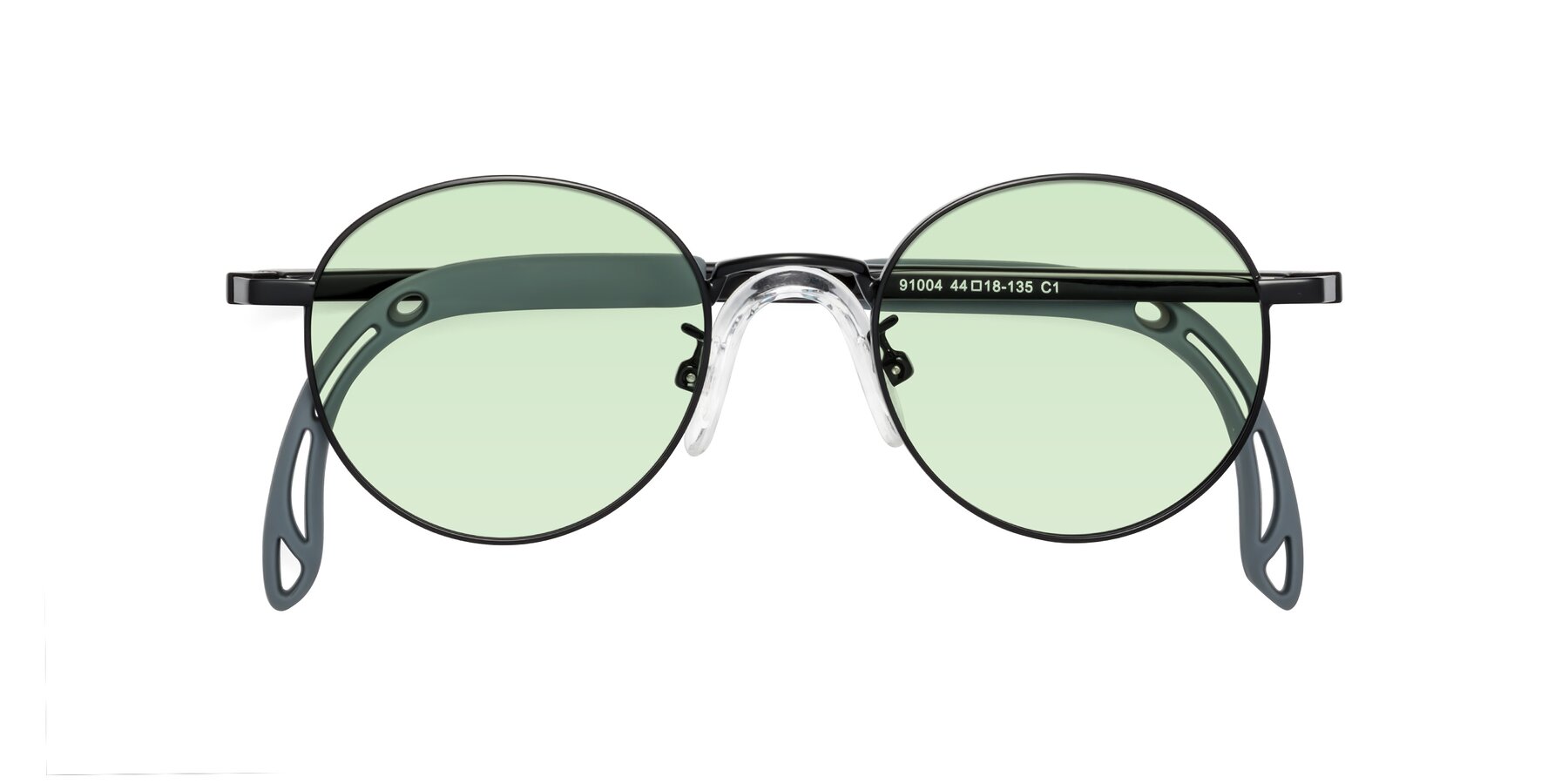 Folded Front of Macaulay in Ninja Black with Light Green Tinted Lenses