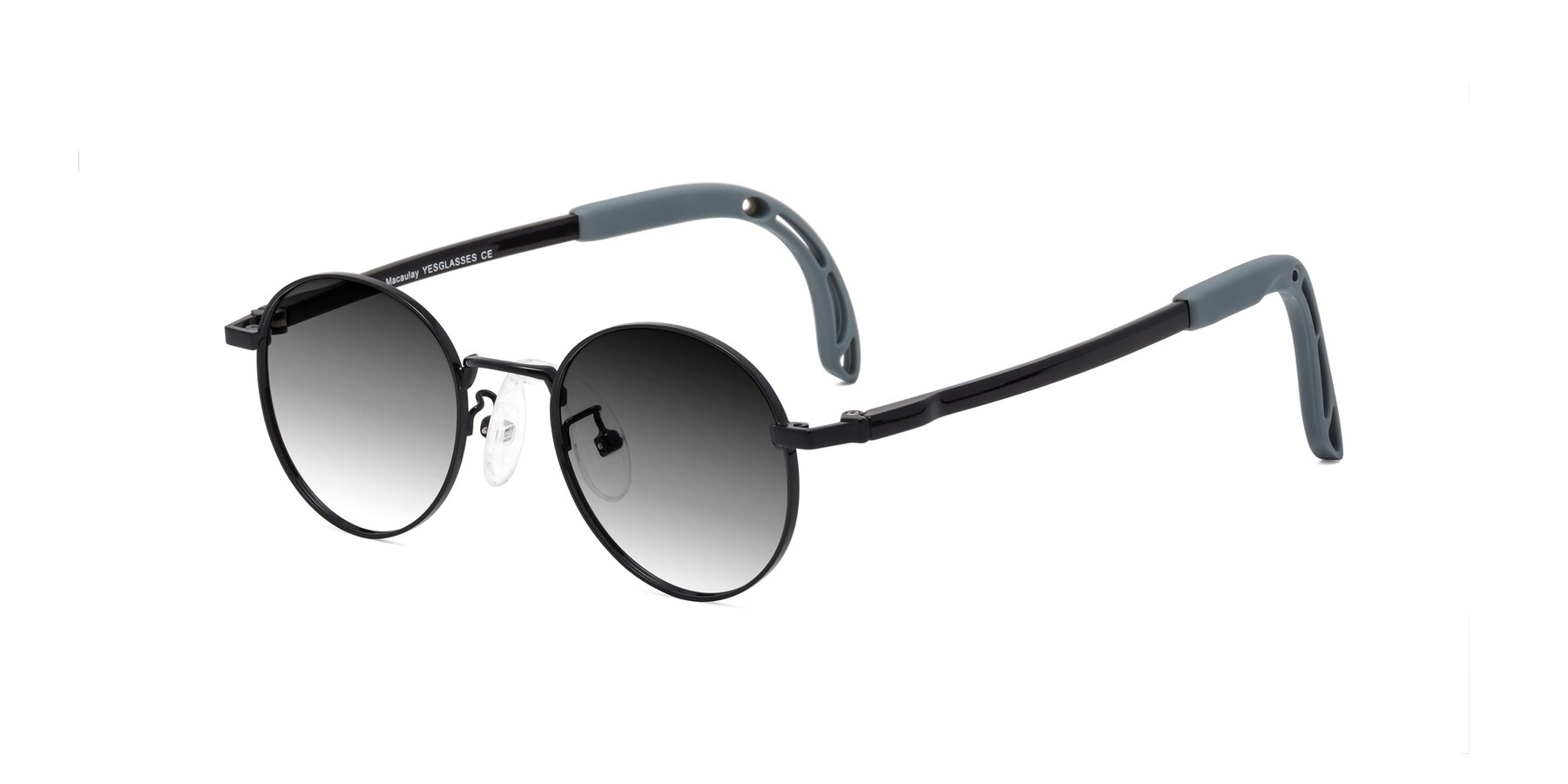 Angle of Macaulay in Ninja Black with Gray Gradient Lenses