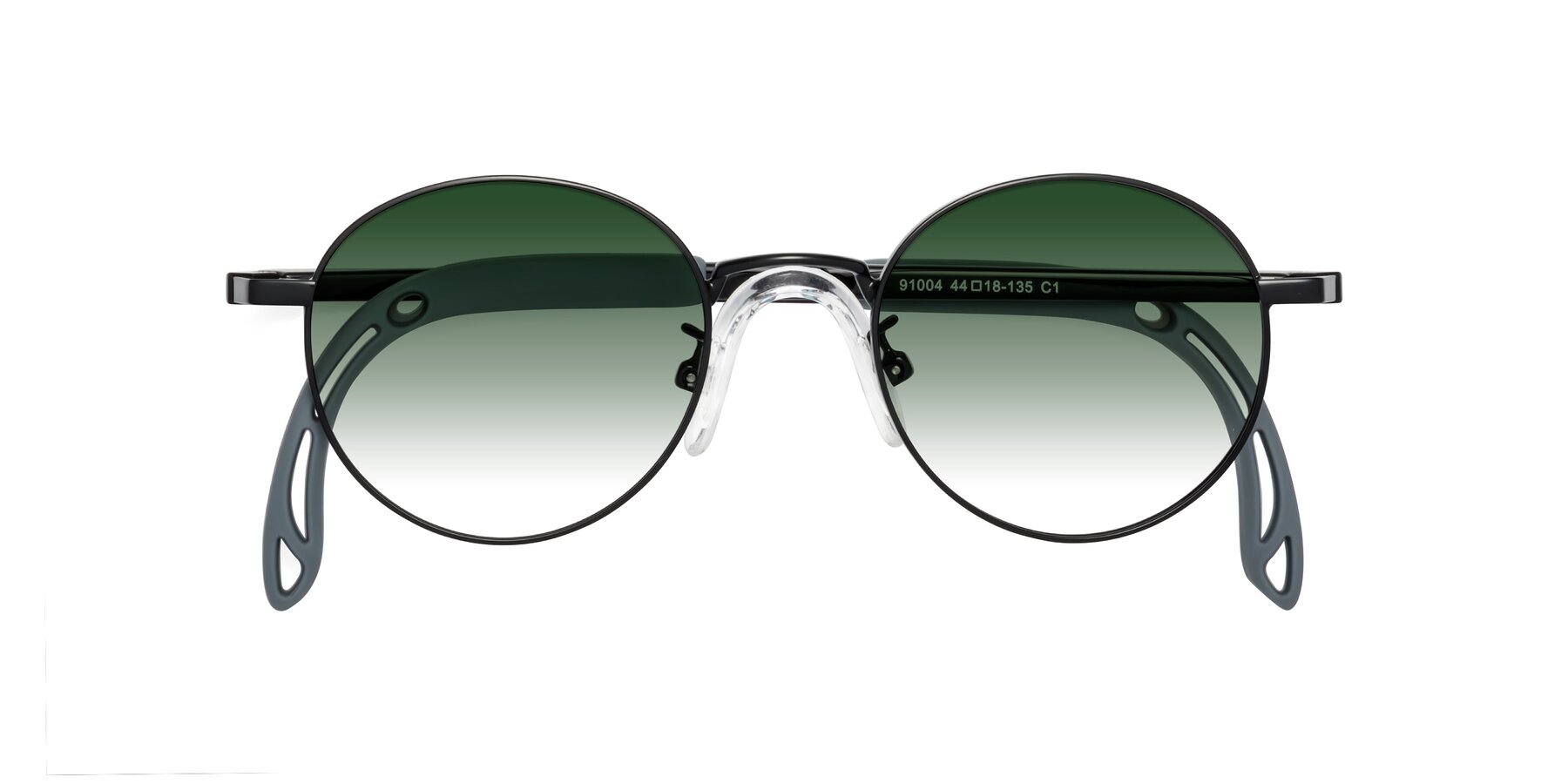 Folded Front of Macaulay in Ninja Black with Green Gradient Lenses