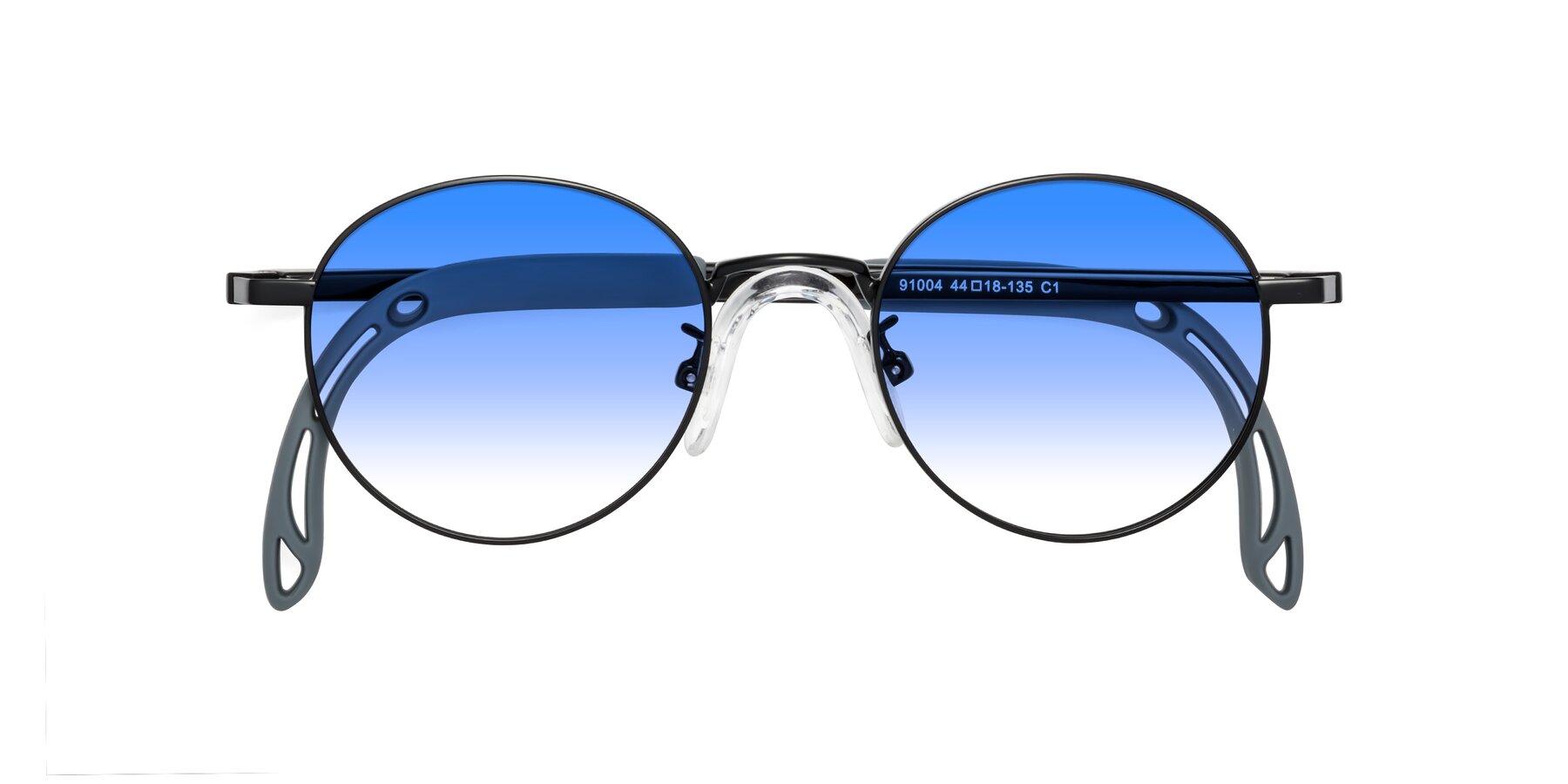 Folded Front of Macaulay in Ninja Black with Blue Gradient Lenses