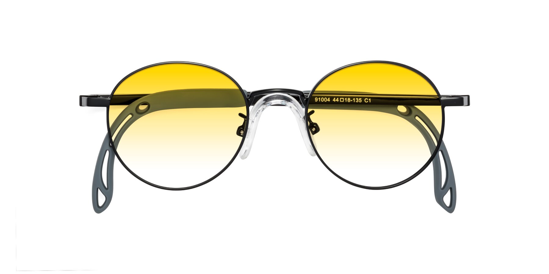 Folded Front of Macaulay in Ninja Black with Yellow Gradient Lenses