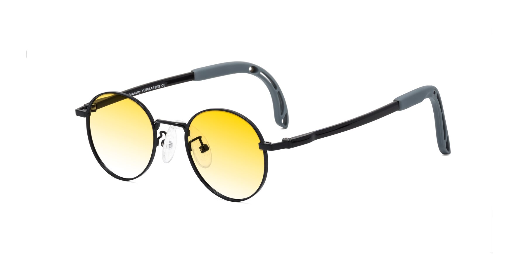 Angle of Macaulay in Ninja Black with Yellow Gradient Lenses