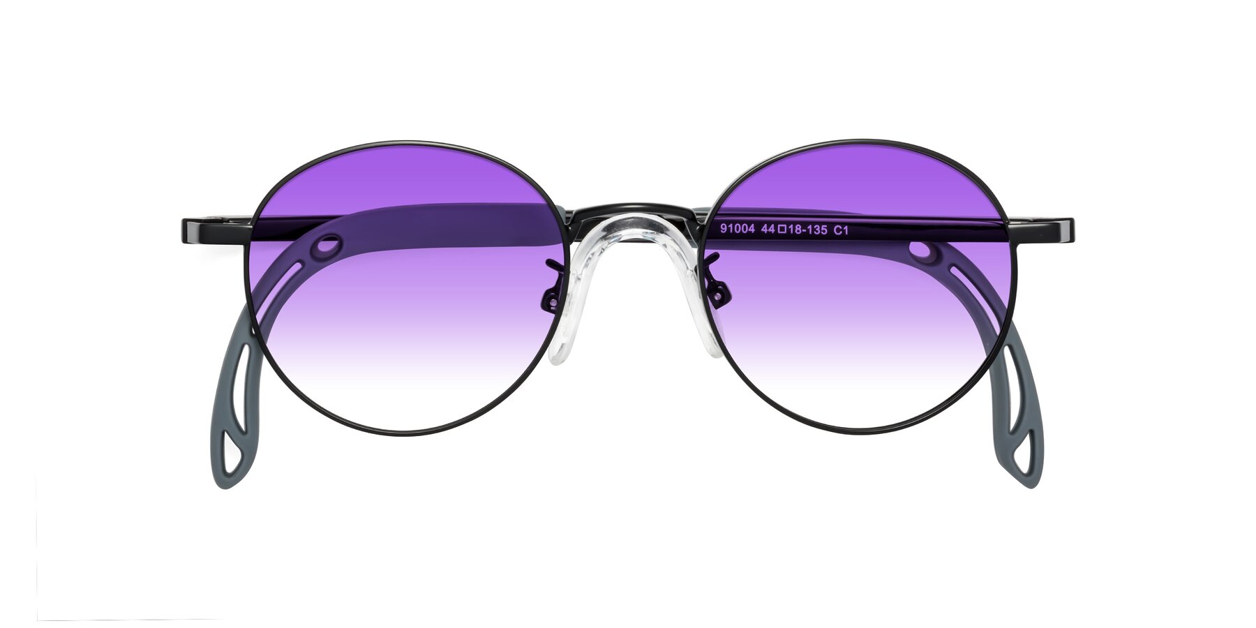 Folded Front of Macaulay in Ninja Black with Purple Gradient Lenses