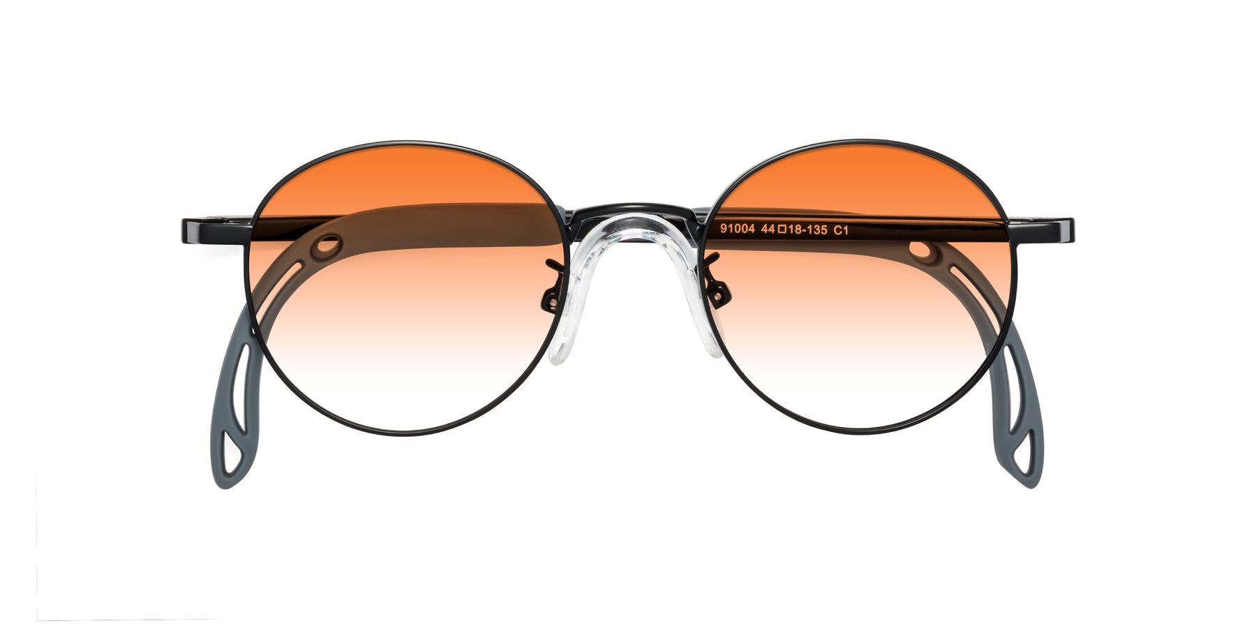 Folded Front of Macaulay in Ninja Black with Orange Gradient Lenses