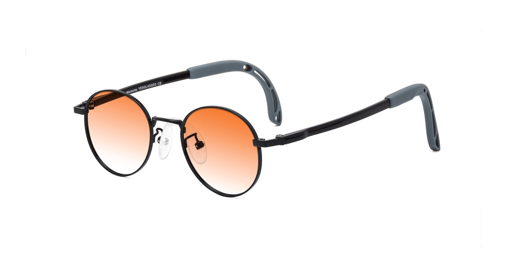 Angle of Macaulay in Ninja Black with Orange Gradient Lenses