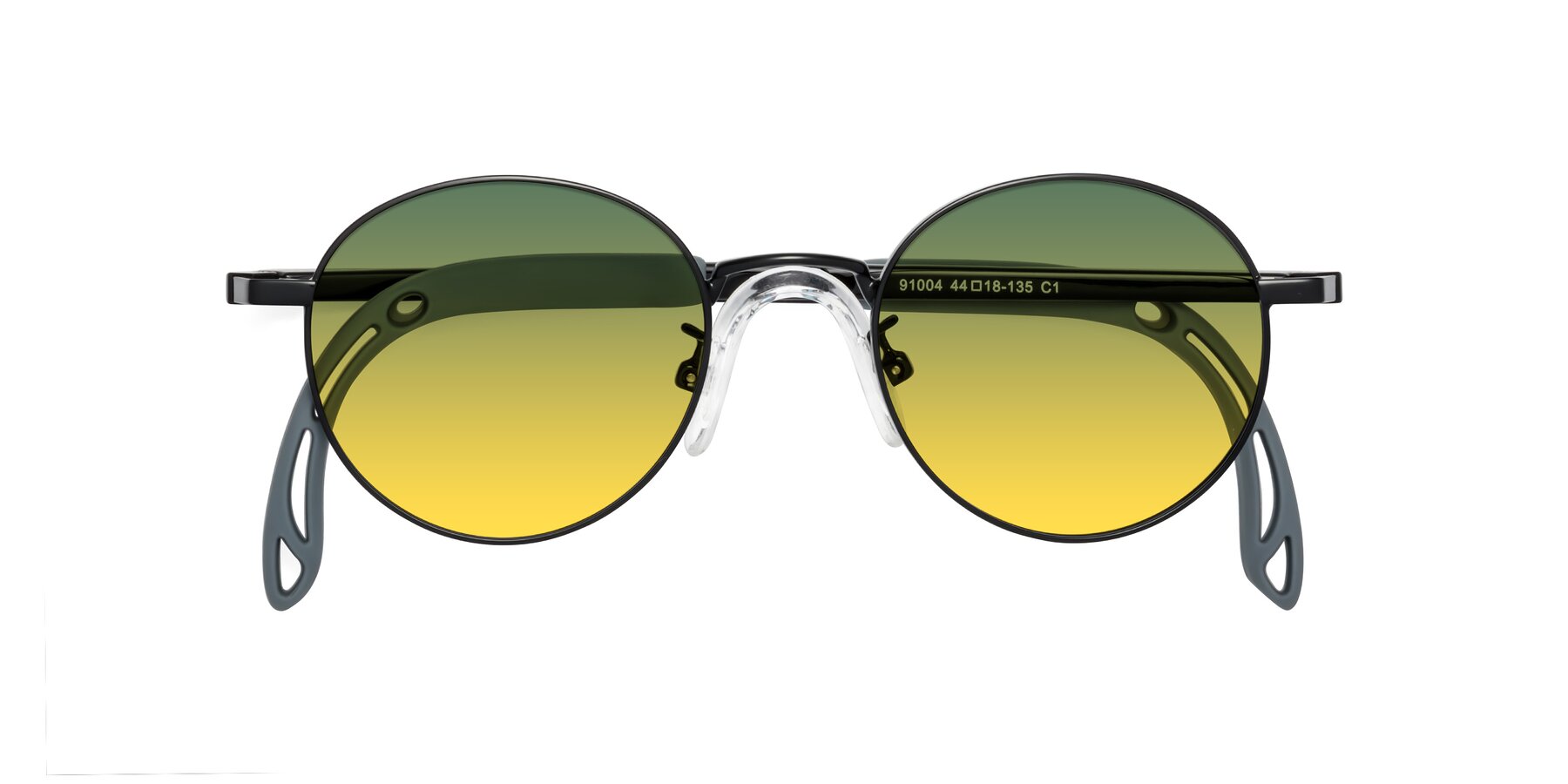 Folded Front of Macaulay in Ninja Black with Green / Yellow Gradient Lenses