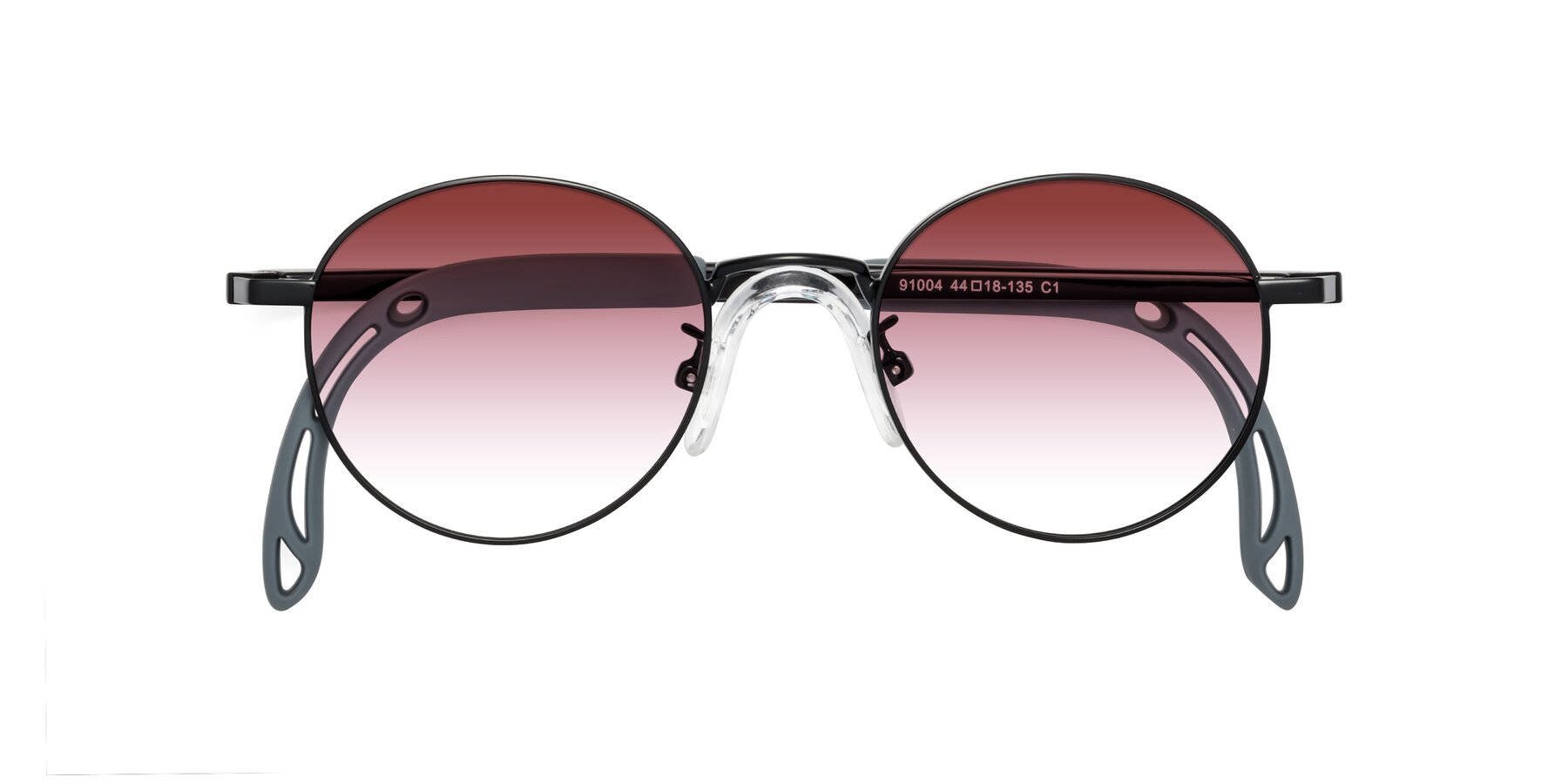 Folded Front of Macaulay in Ninja Black with Garnet Gradient Lenses