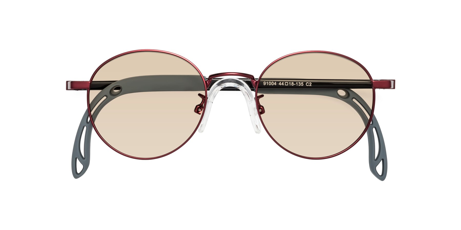 Folded Front of Macaulay in Dragon Wine with Light Brown Tinted Lenses