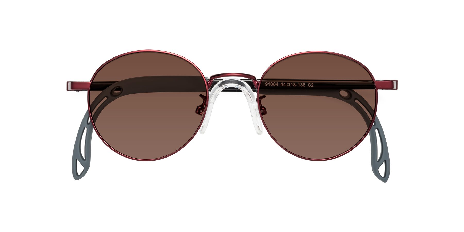 Folded Front of Macaulay in Dragon Wine with Brown Tinted Lenses