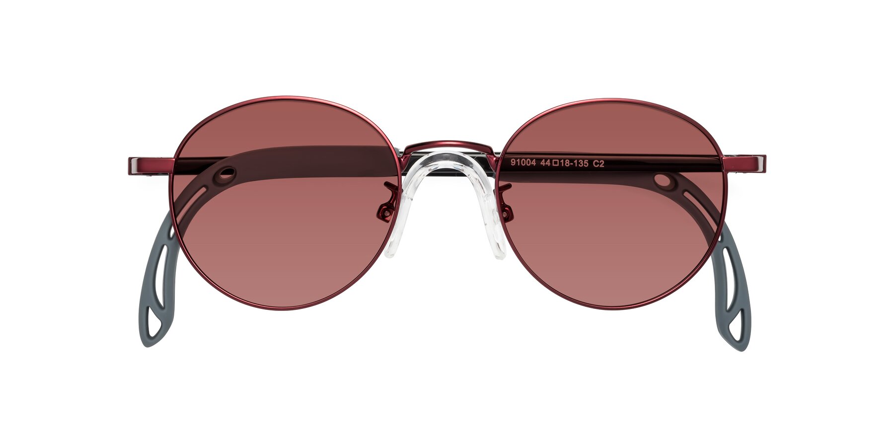 Folded Front of Macaulay in Dragon Wine with Garnet Tinted Lenses