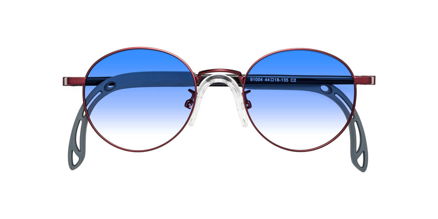 Folded Front of Macaulay in Dragon Wine with Blue Gradient Lenses