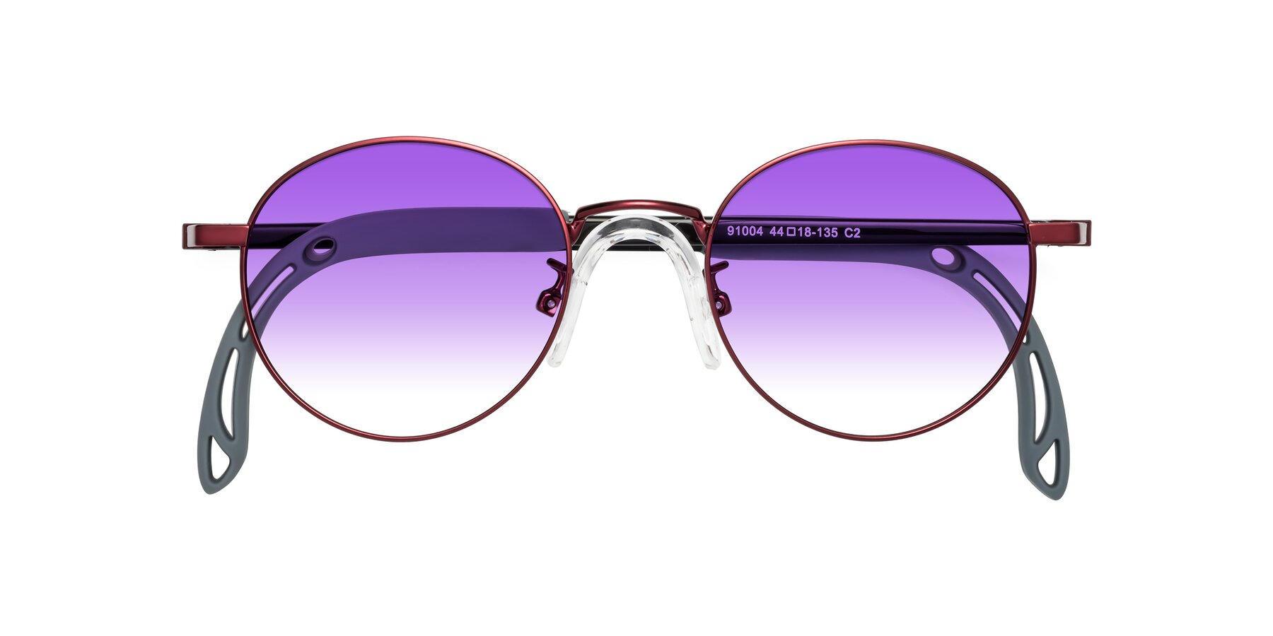 Folded Front of Macaulay in Dragon Wine with Purple Gradient Lenses