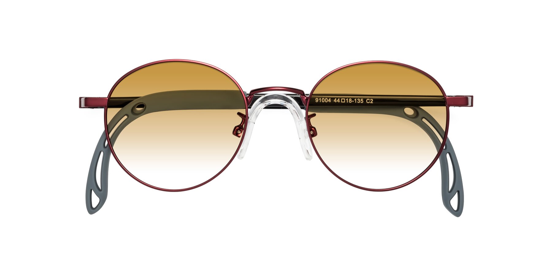 Folded Front of Macaulay in Dragon Wine with Champagne Gradient Lenses