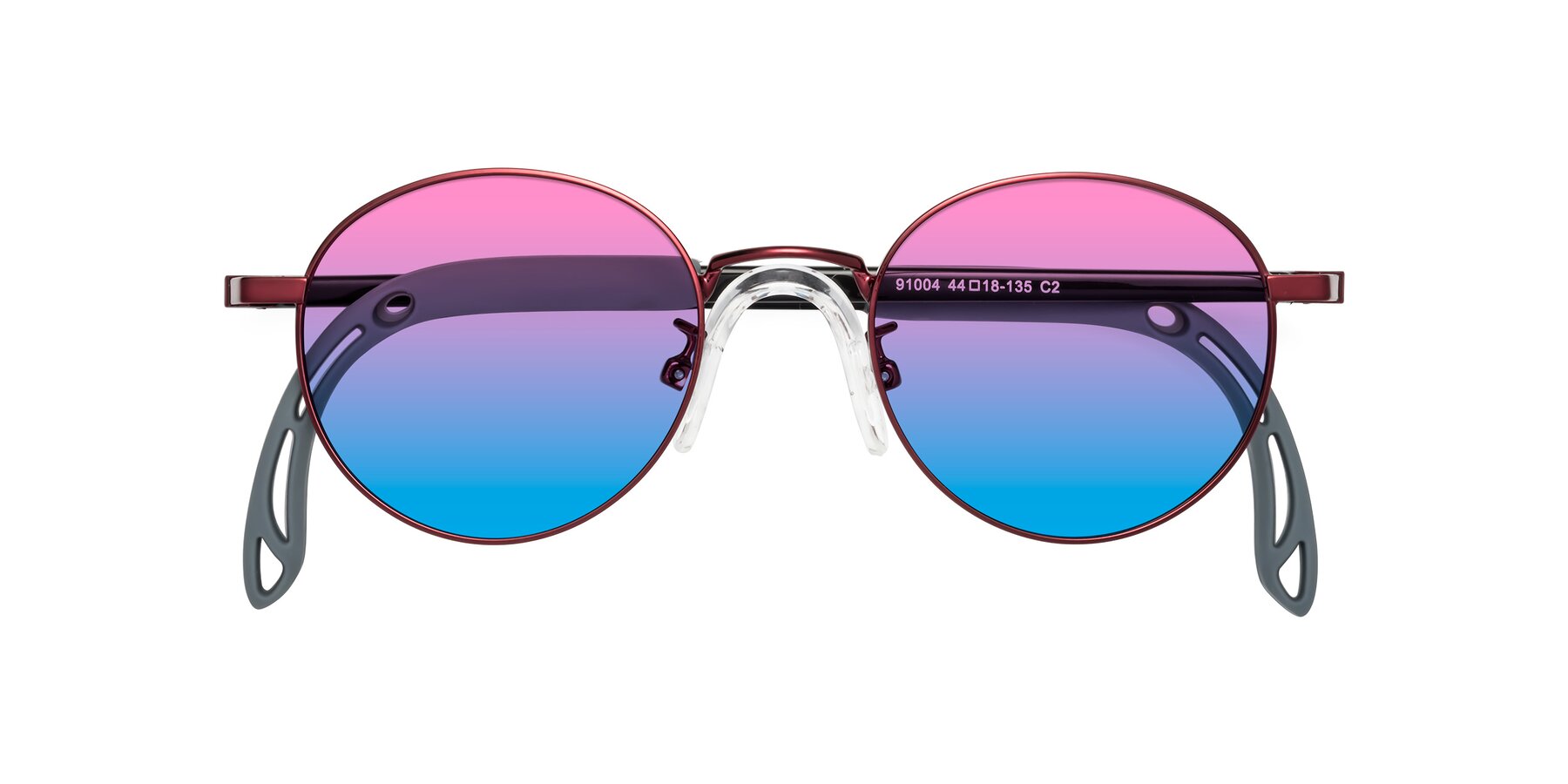 Folded Front of Macaulay in Dragon Wine with Pink / Blue Gradient Lenses