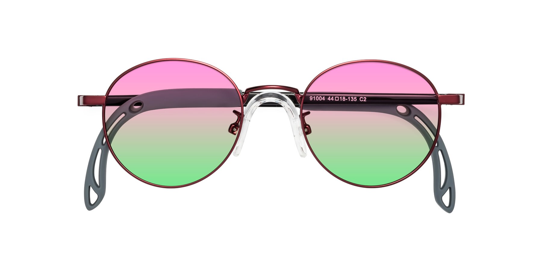 Folded Front of Macaulay in Dragon Wine with Pink / Green Gradient Lenses