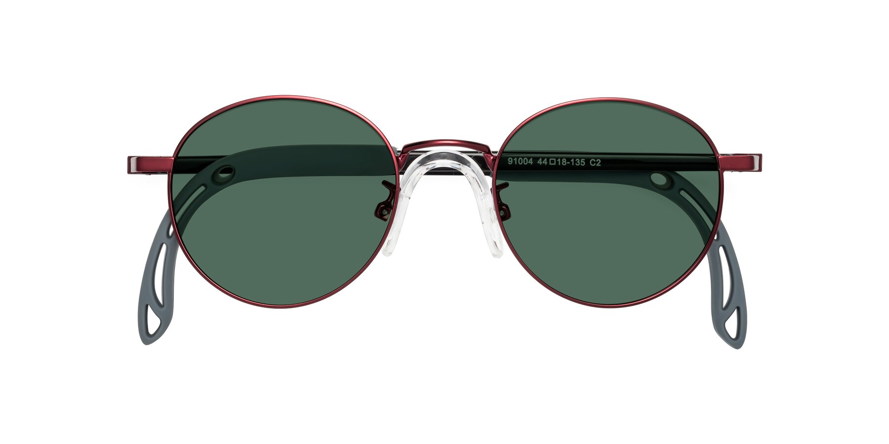 Folded Front of Macaulay in Dragon Wine with Green Polarized Lenses