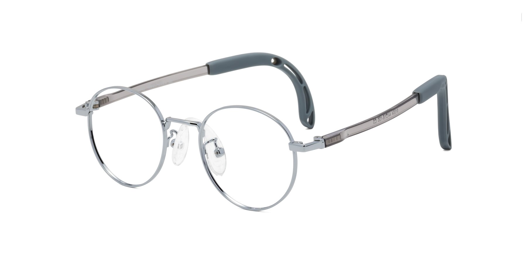 Angle of Macaulay in Knight Silver with Clear Eyeglass Lenses