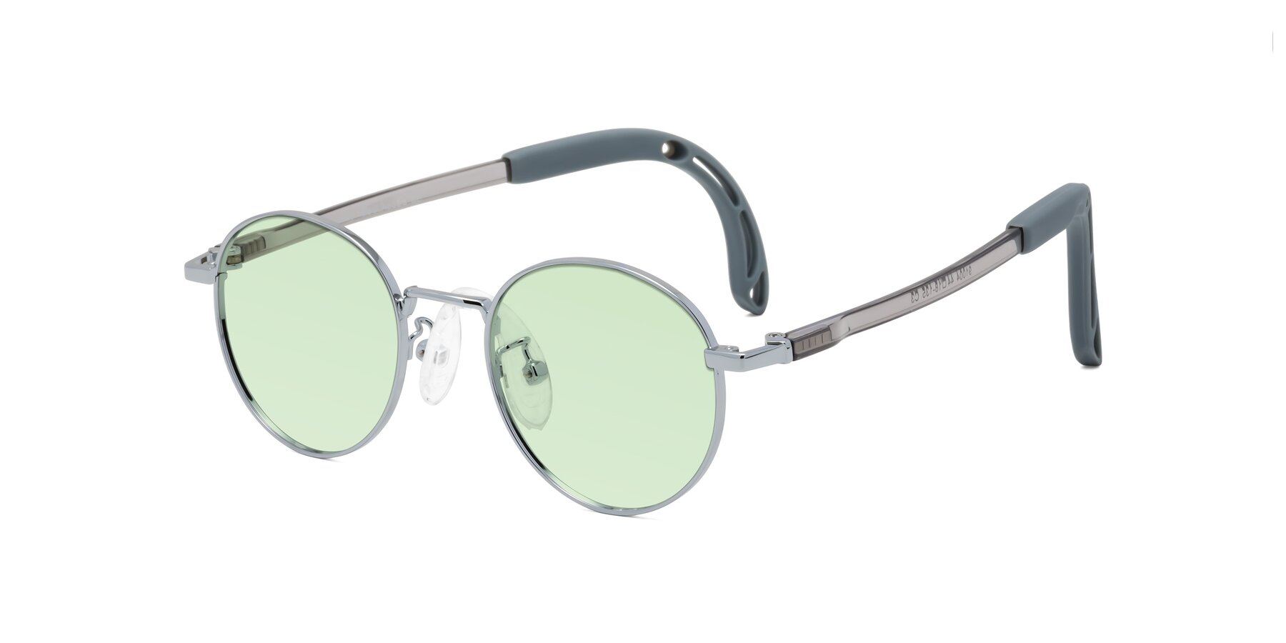 Angle of Macaulay in Knight Silver with Light Green Tinted Lenses