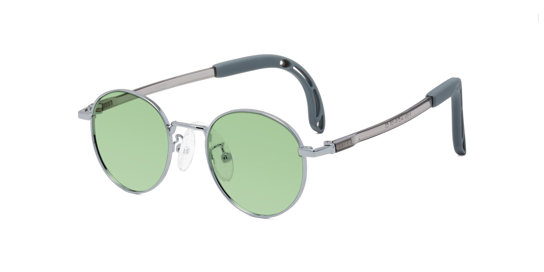 Angle of Macaulay in Knight Silver with Medium Green Tinted Lenses