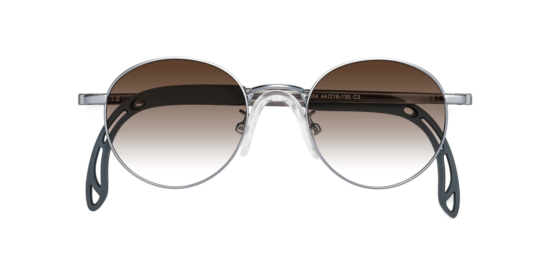 Folded Front of Macaulay in Knight Silver with Brown Gradient Lenses