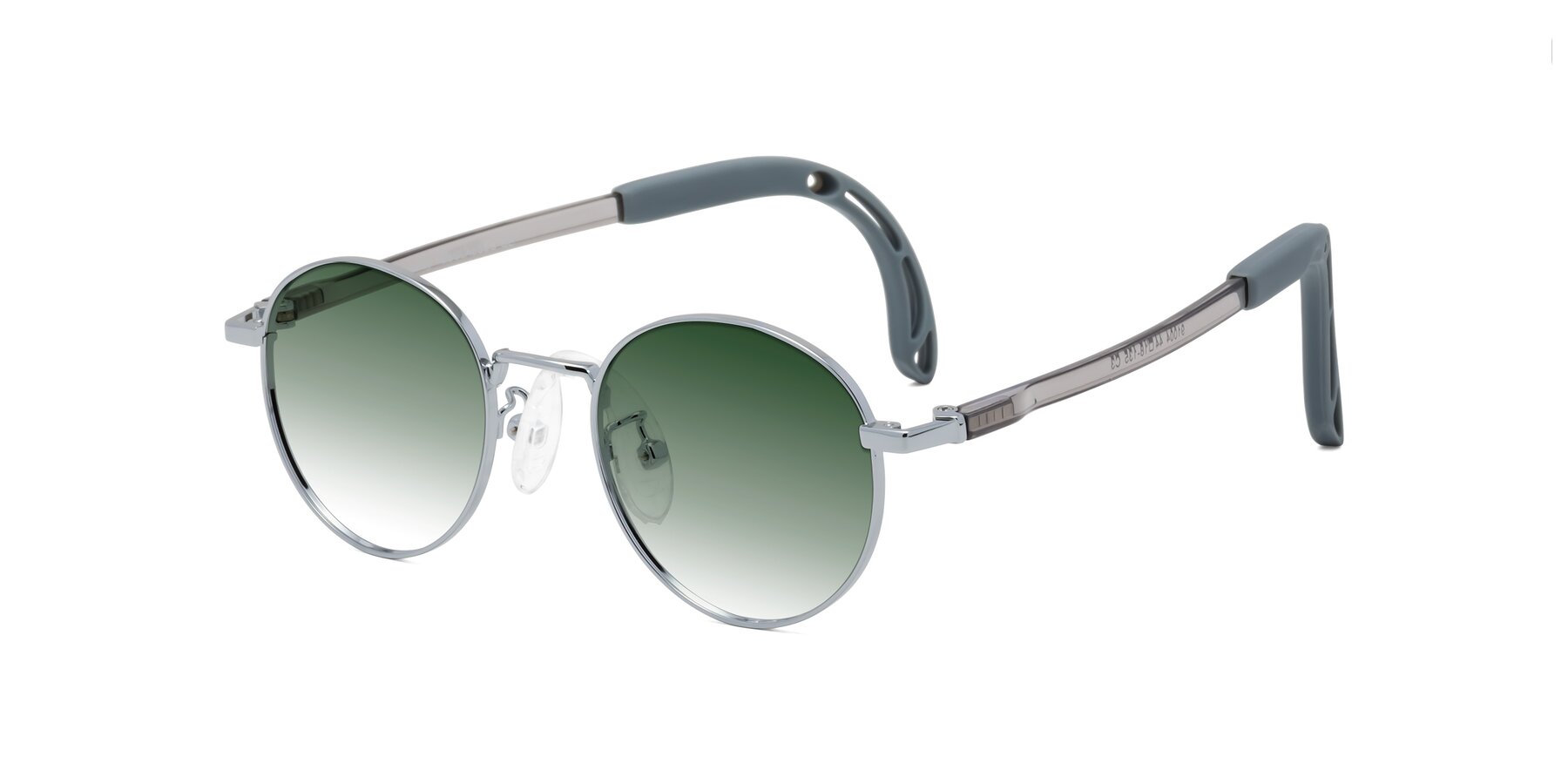 Angle of Macaulay in Knight Silver with Green Gradient Lenses