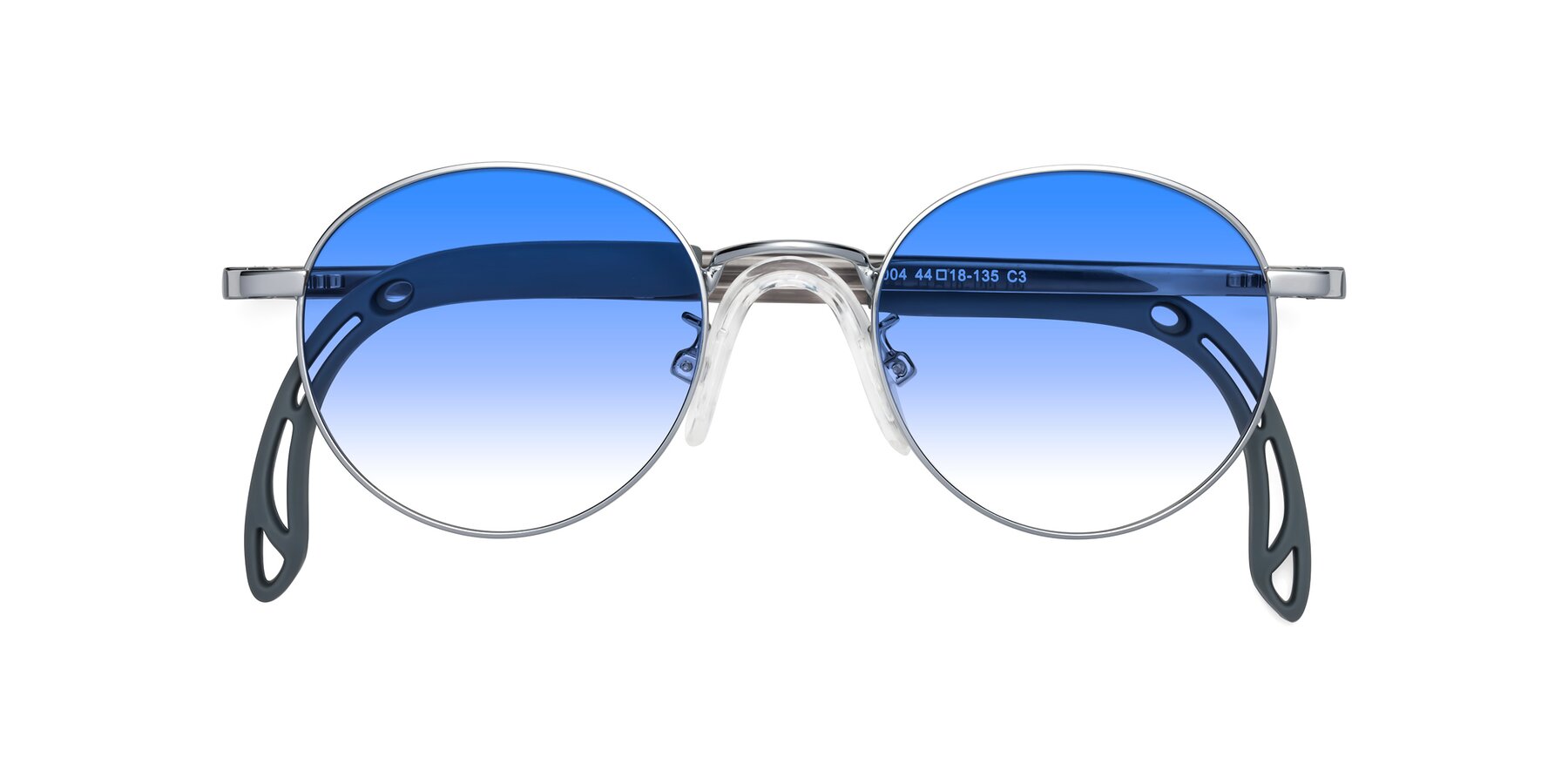 Folded Front of Macaulay in Knight Silver with Blue Gradient Lenses