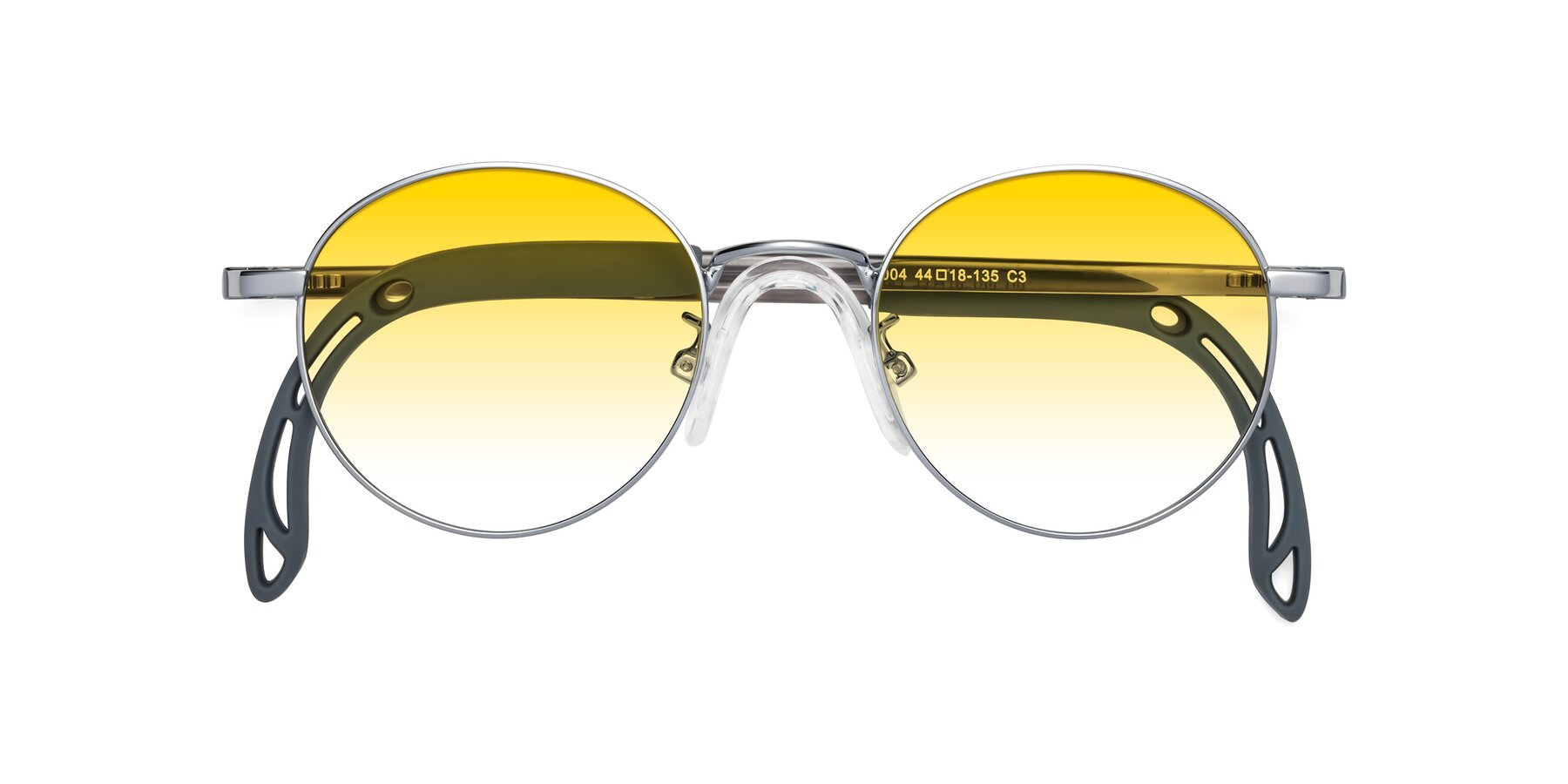 Folded Front of Macaulay in Knight Silver with Yellow Gradient Lenses