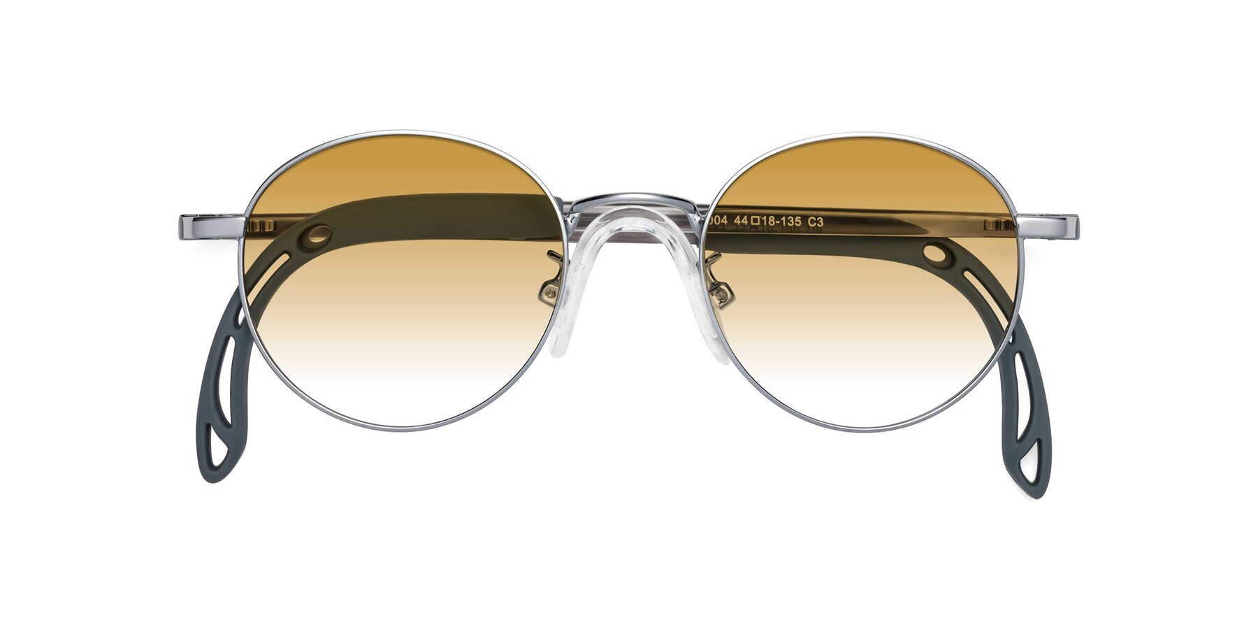 Folded Front of Macaulay in Knight Silver with Champagne Gradient Lenses