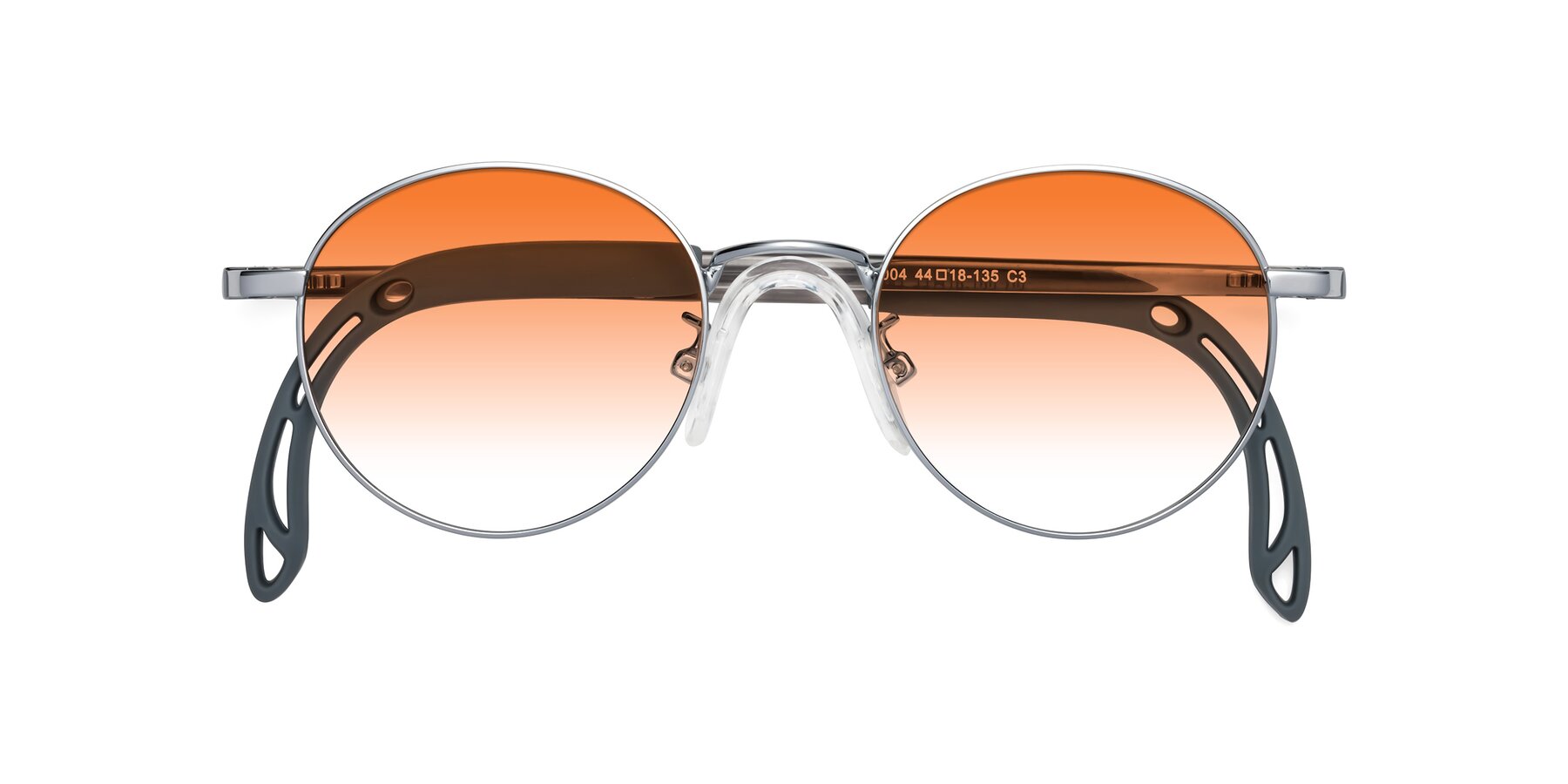 Folded Front of Macaulay in Knight Silver with Orange Gradient Lenses