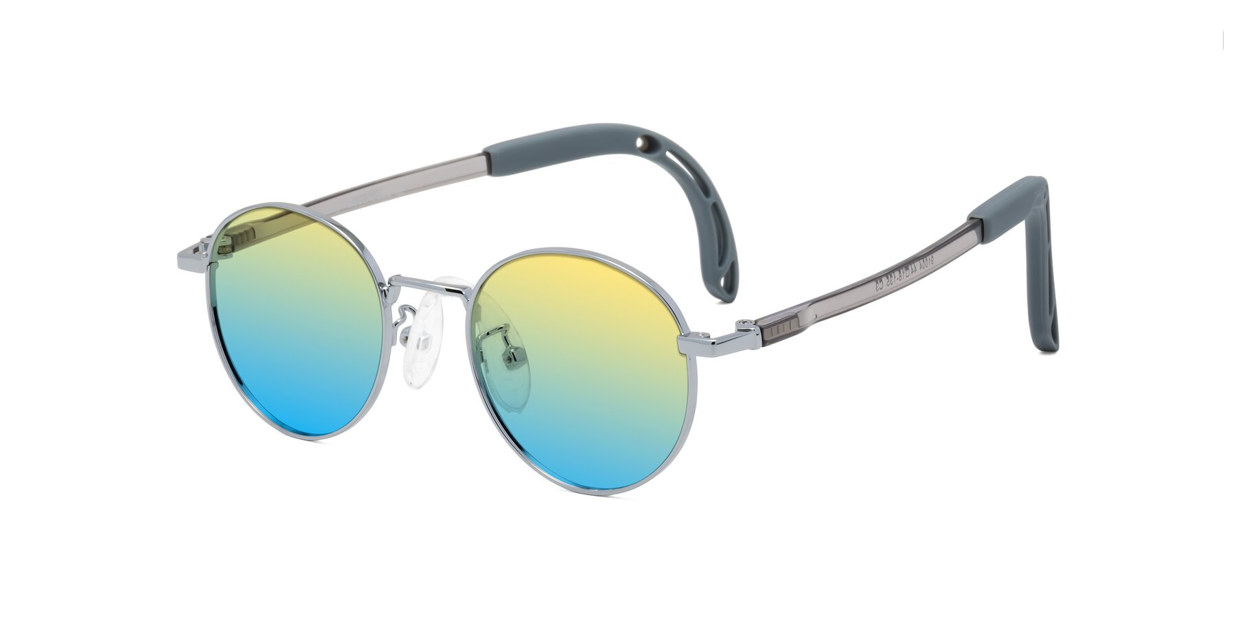 Angle of Macaulay in Knight Silver with Yellow / Blue Gradient Lenses