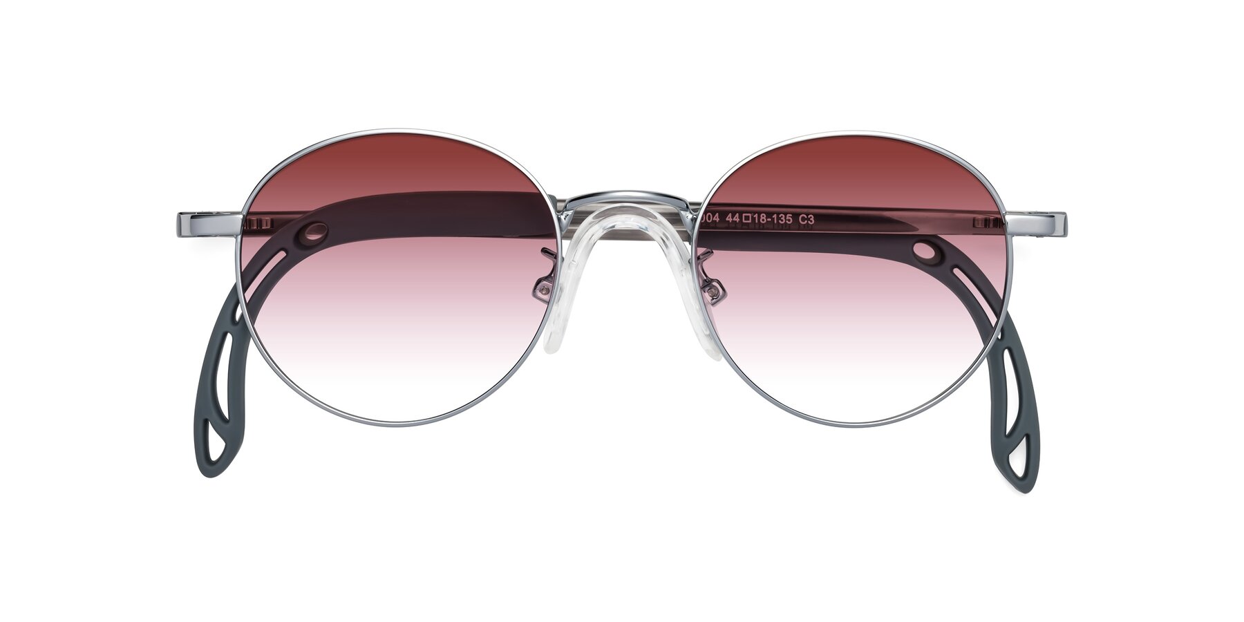 Folded Front of Macaulay in Knight Silver with Garnet Gradient Lenses