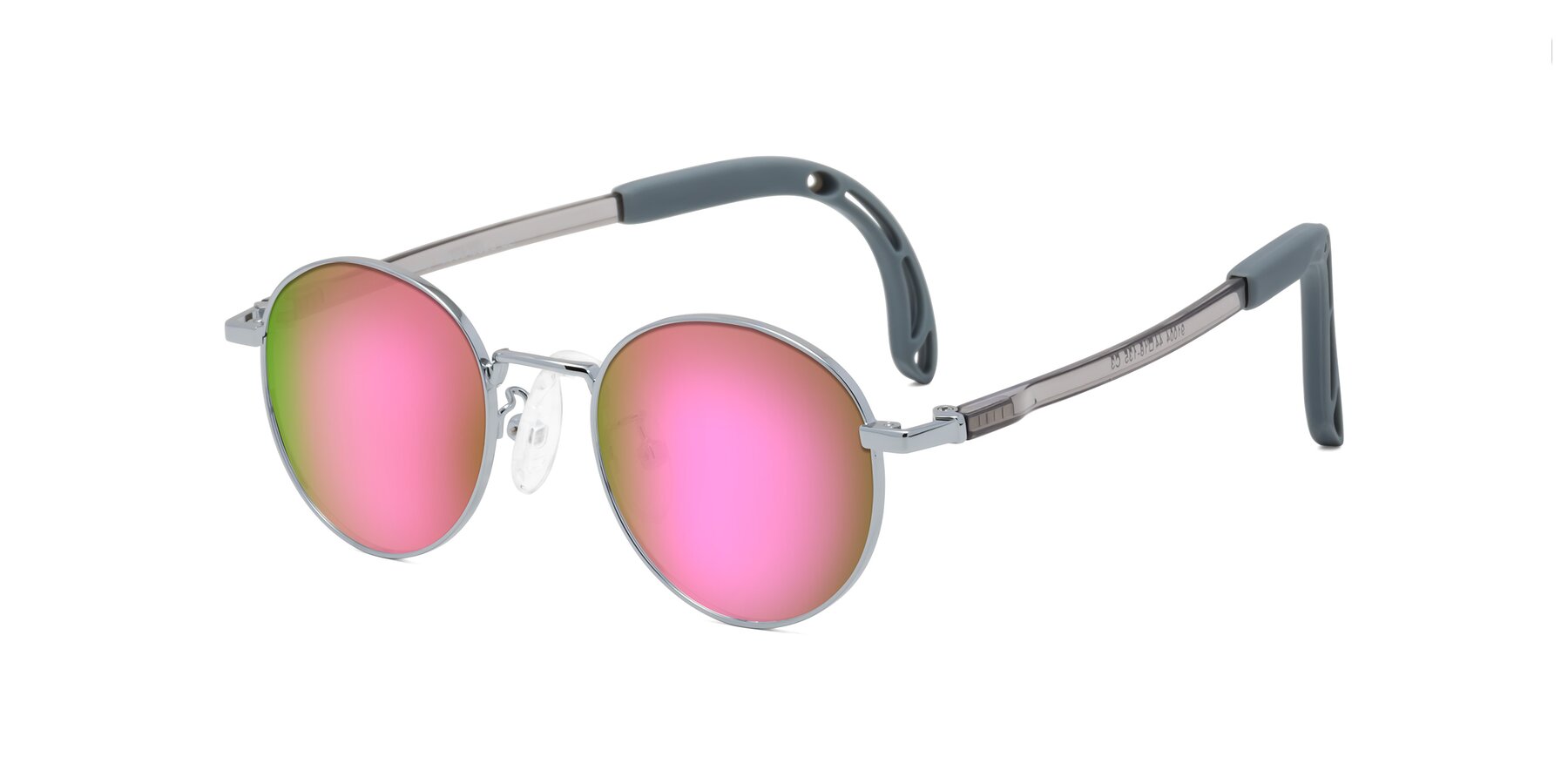 Angle of Macaulay in Knight Silver with Pink Mirrored Lenses