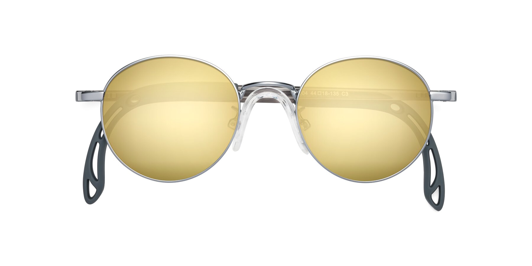 Folded Front of Macaulay in Knight Silver with Gold Mirrored Lenses