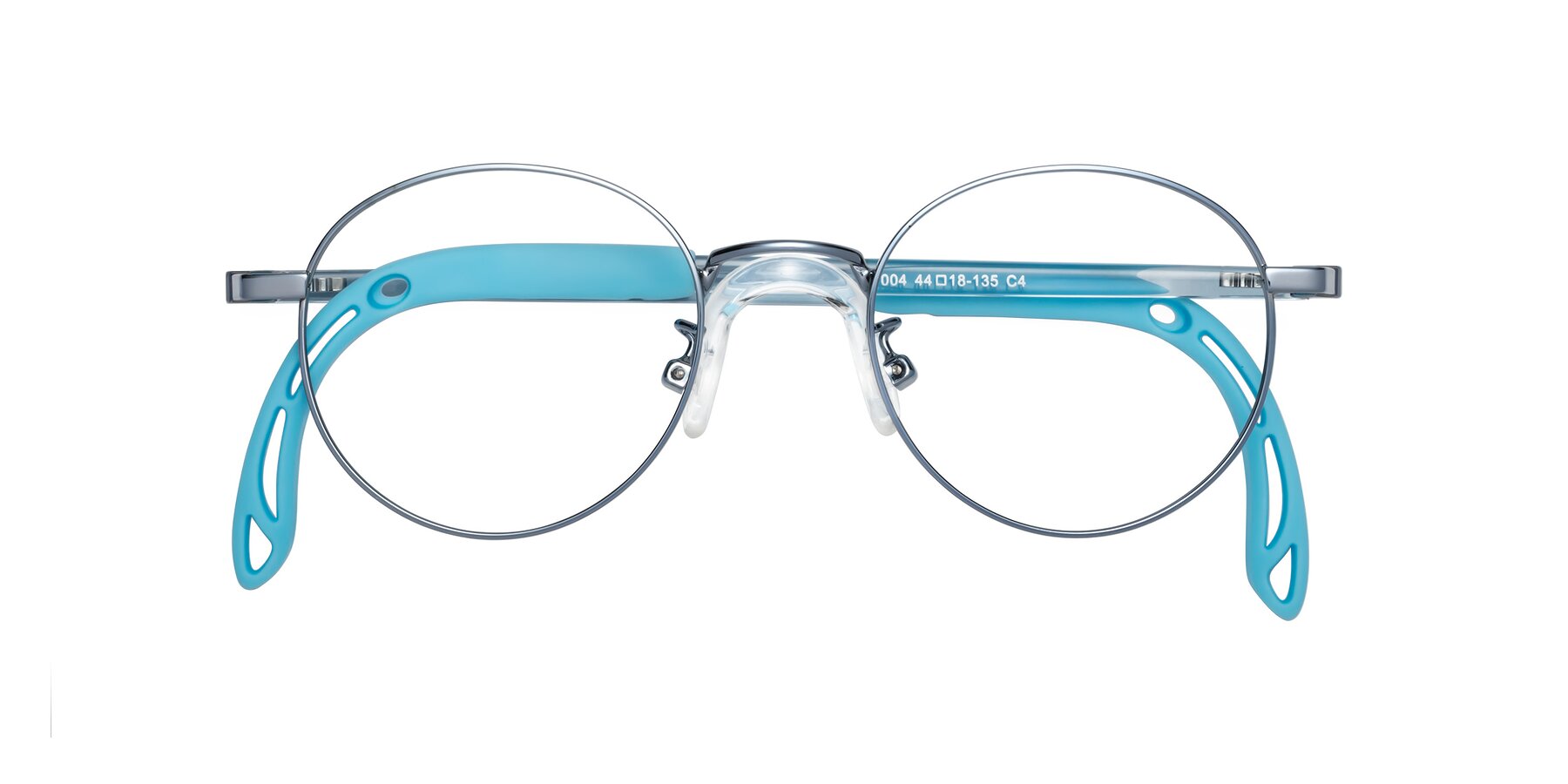 Folded Front of Macaulay in Pilot Blue with Clear Eyeglass Lenses