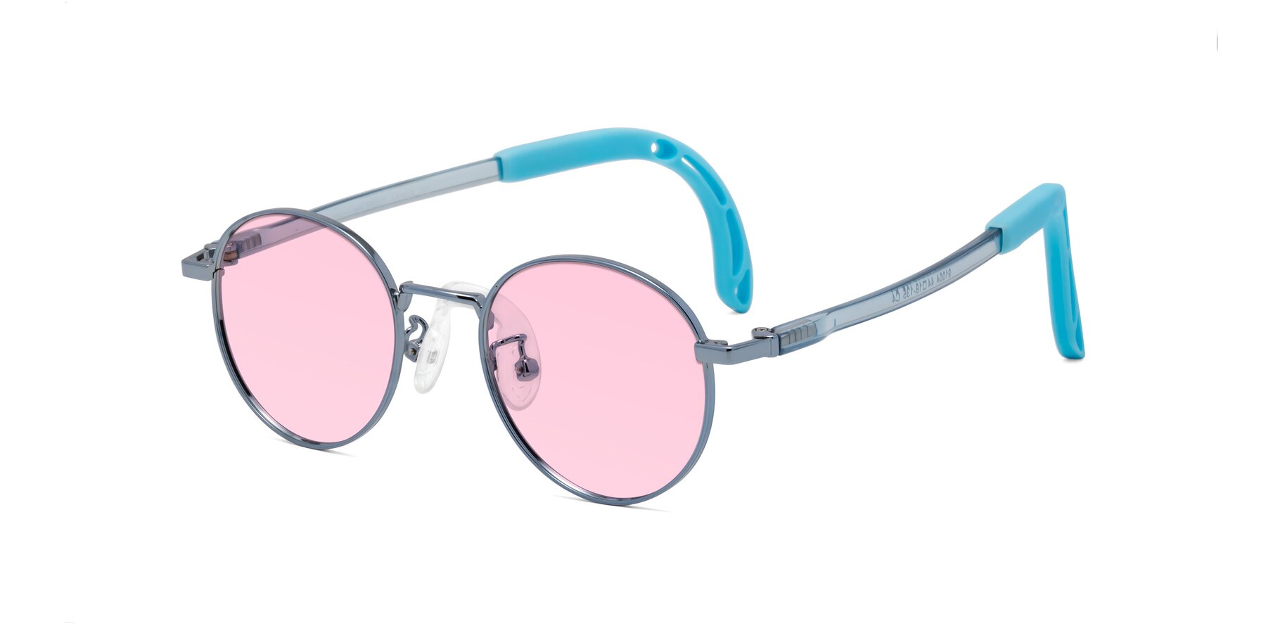 Angle of Macaulay in Pilot Blue with Light Pink Tinted Lenses