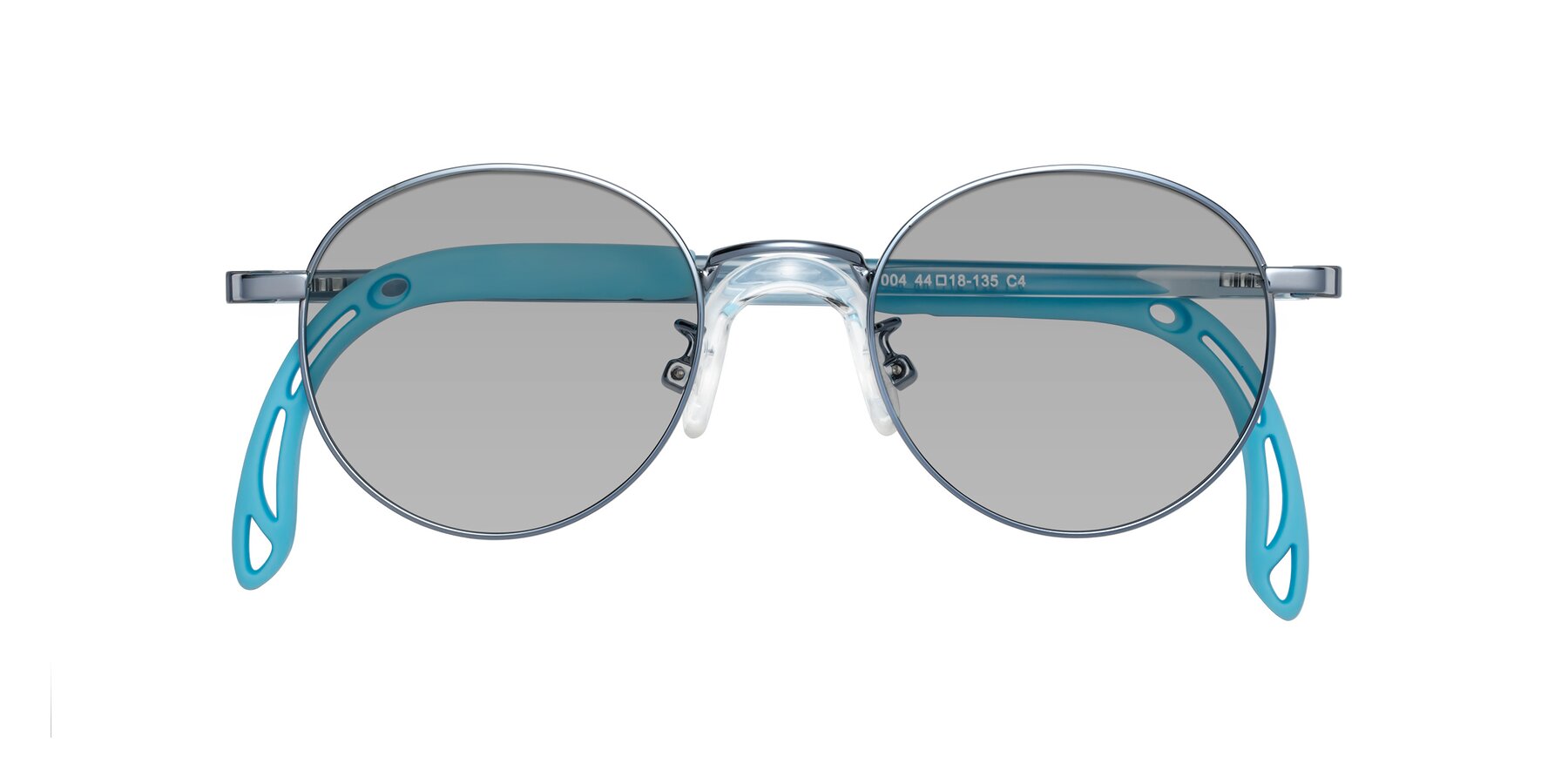 Folded Front of Macaulay in Pilot Blue with Light Gray Tinted Lenses