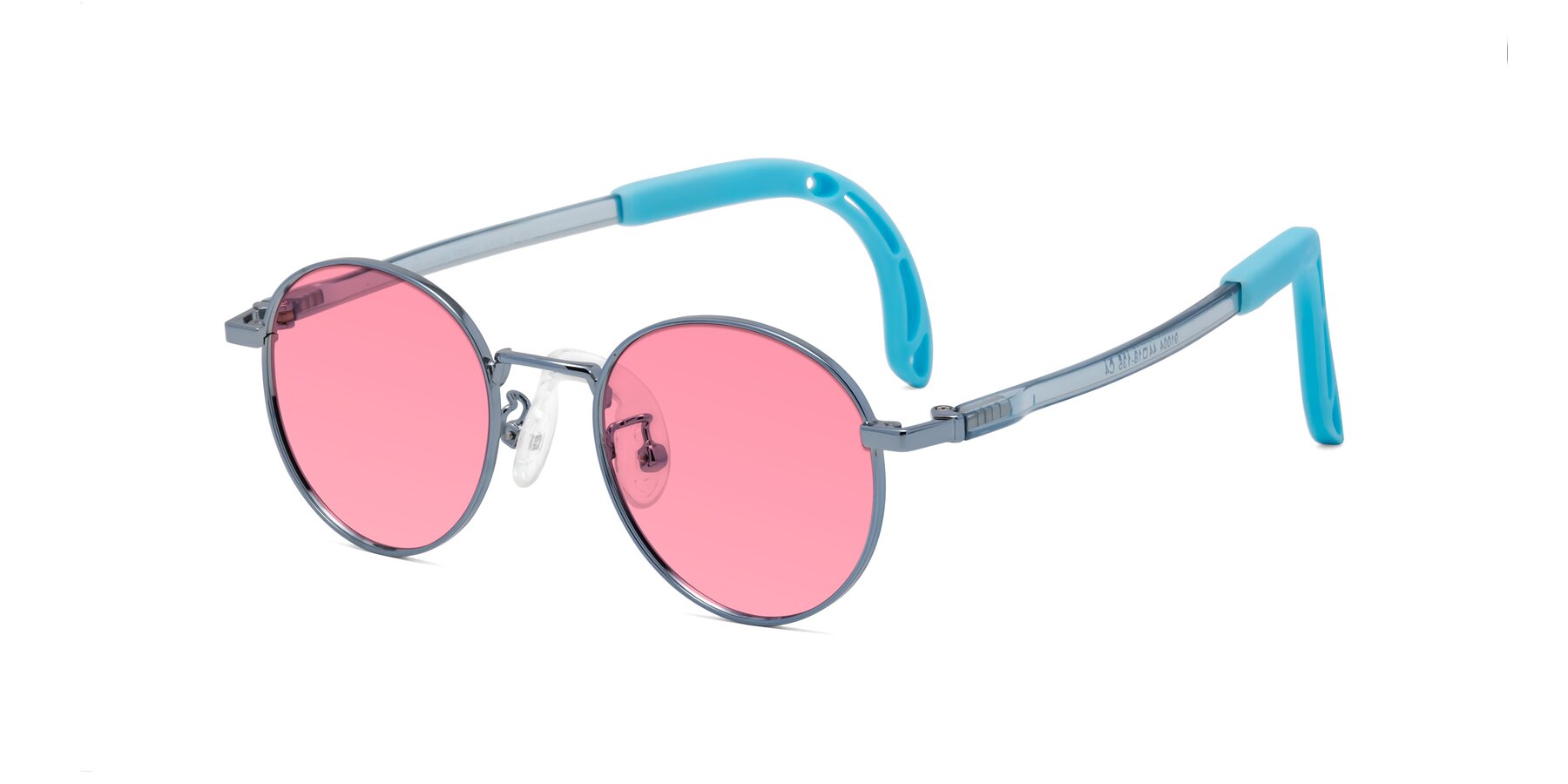 Angle of Macaulay in Pilot Blue with Pink Tinted Lenses