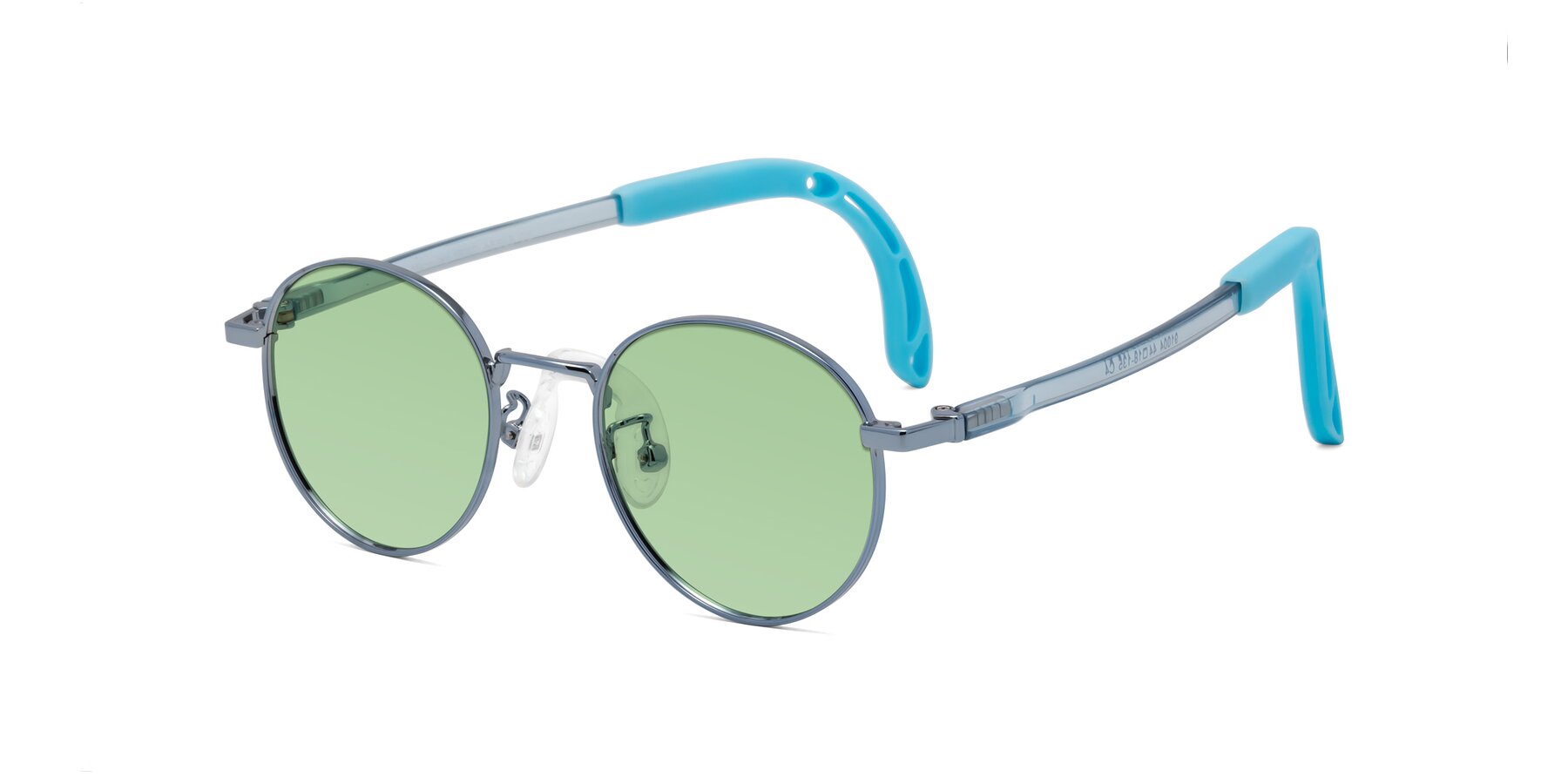 Angle of Macaulay in Pilot Blue with Medium Green Tinted Lenses