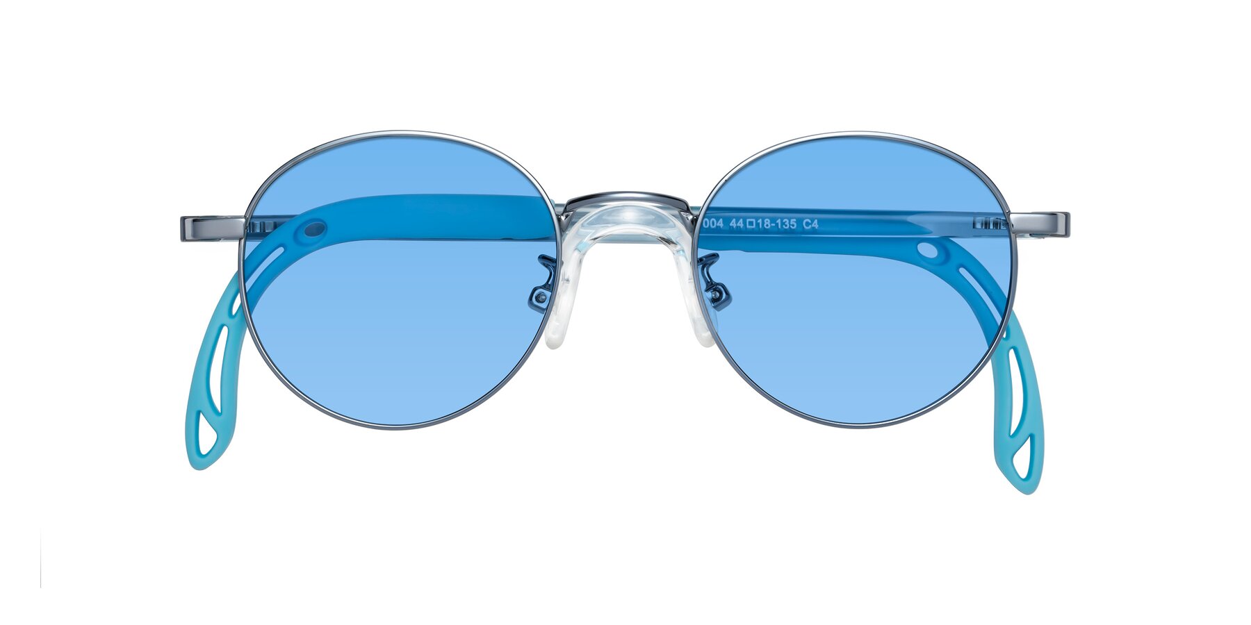 Folded Front of Macaulay in Pilot Blue with Medium Blue Tinted Lenses