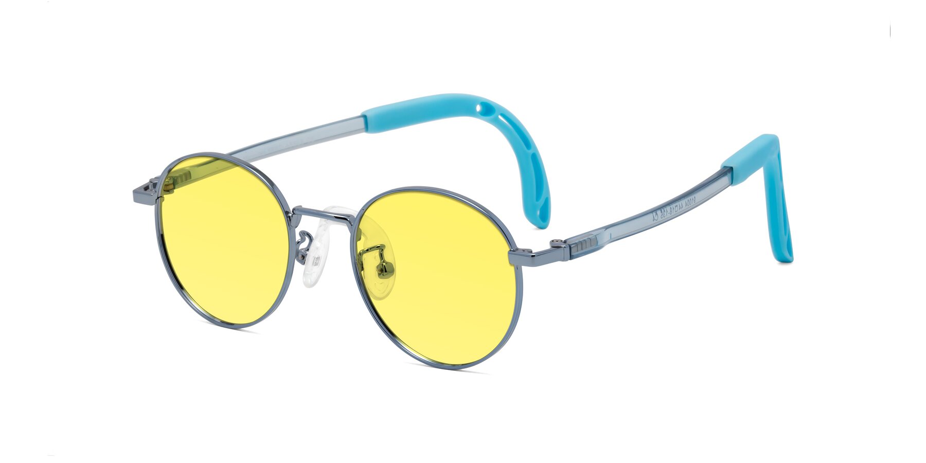 Angle of Macaulay in Pilot Blue with Medium Yellow Tinted Lenses