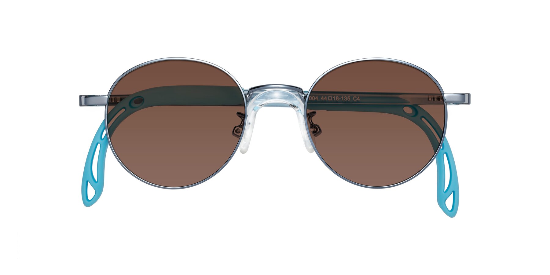 Folded Front of Macaulay in Pilot Blue with Brown Tinted Lenses