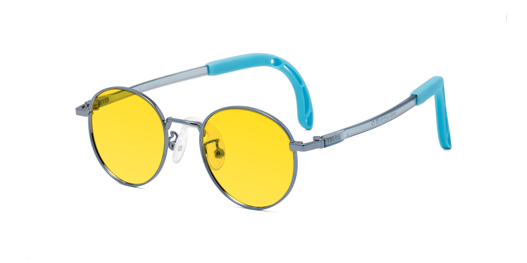 Angle of Macaulay in Pilot Blue with Yellow Tinted Lenses