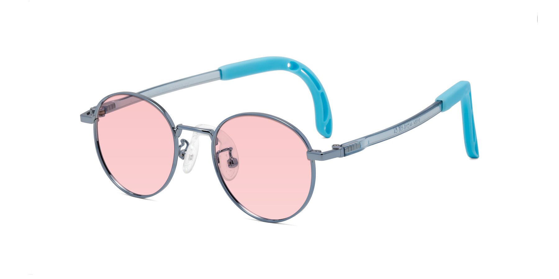 Angle of Macaulay in Pilot Blue with Light Garnet Tinted Lenses