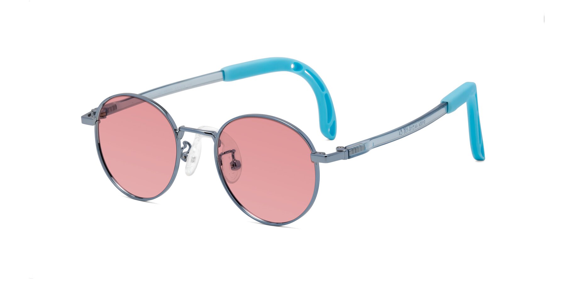 Angle of Macaulay in Pilot Blue with Medium Garnet Tinted Lenses