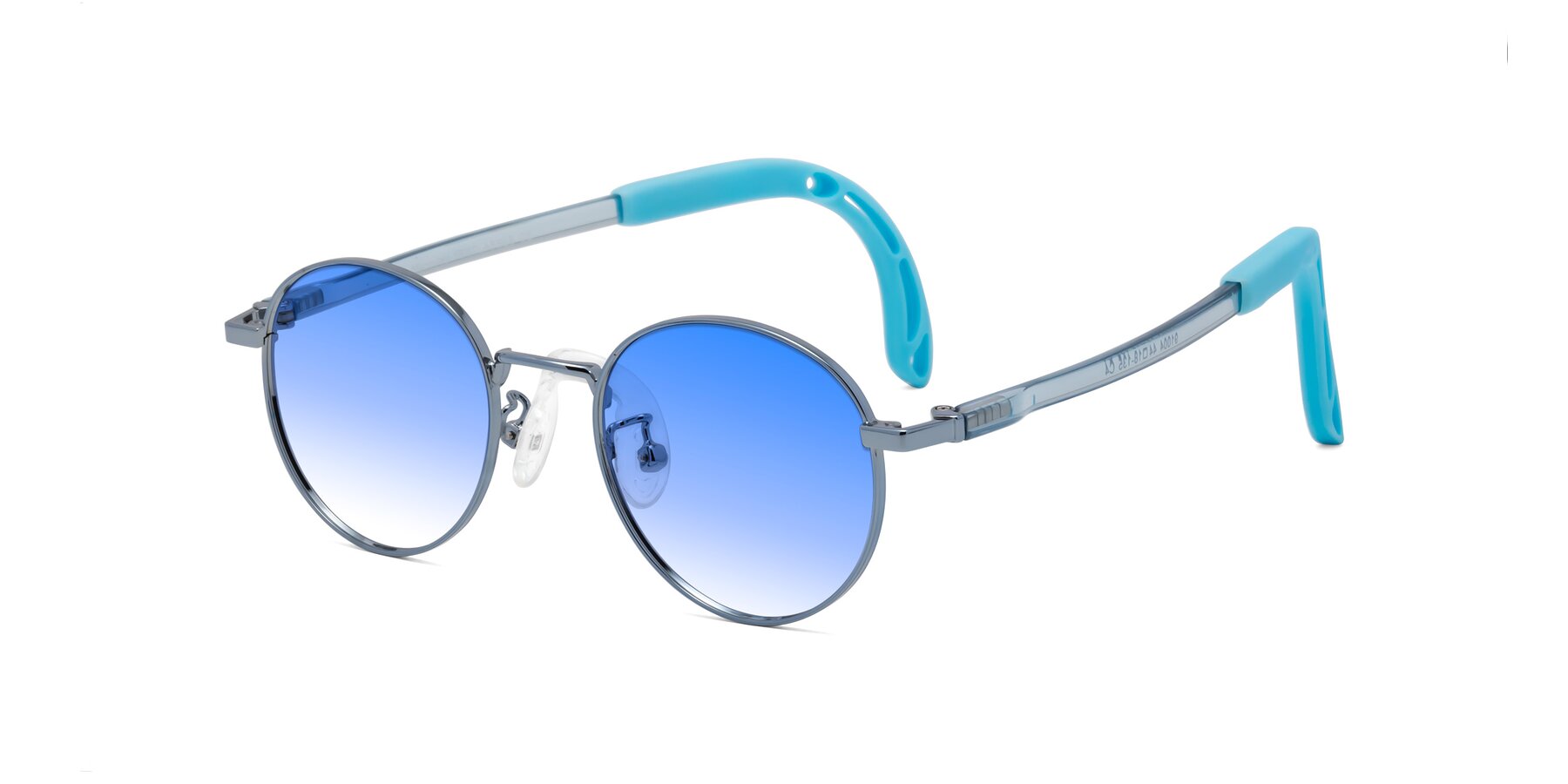 Angle of Macaulay in Pilot Blue with Blue Gradient Lenses