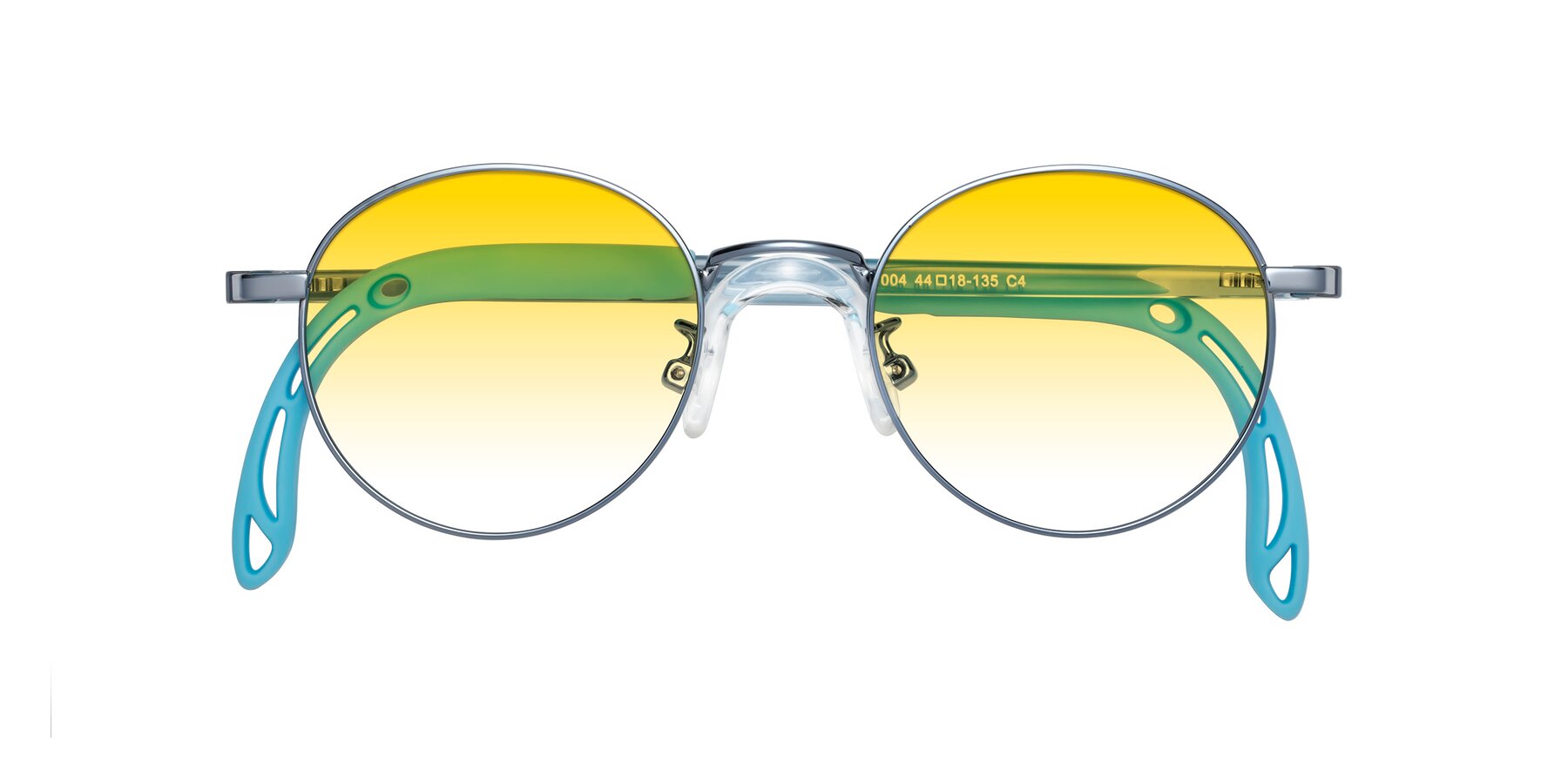 Folded Front of Macaulay in Pilot Blue with Yellow Gradient Lenses