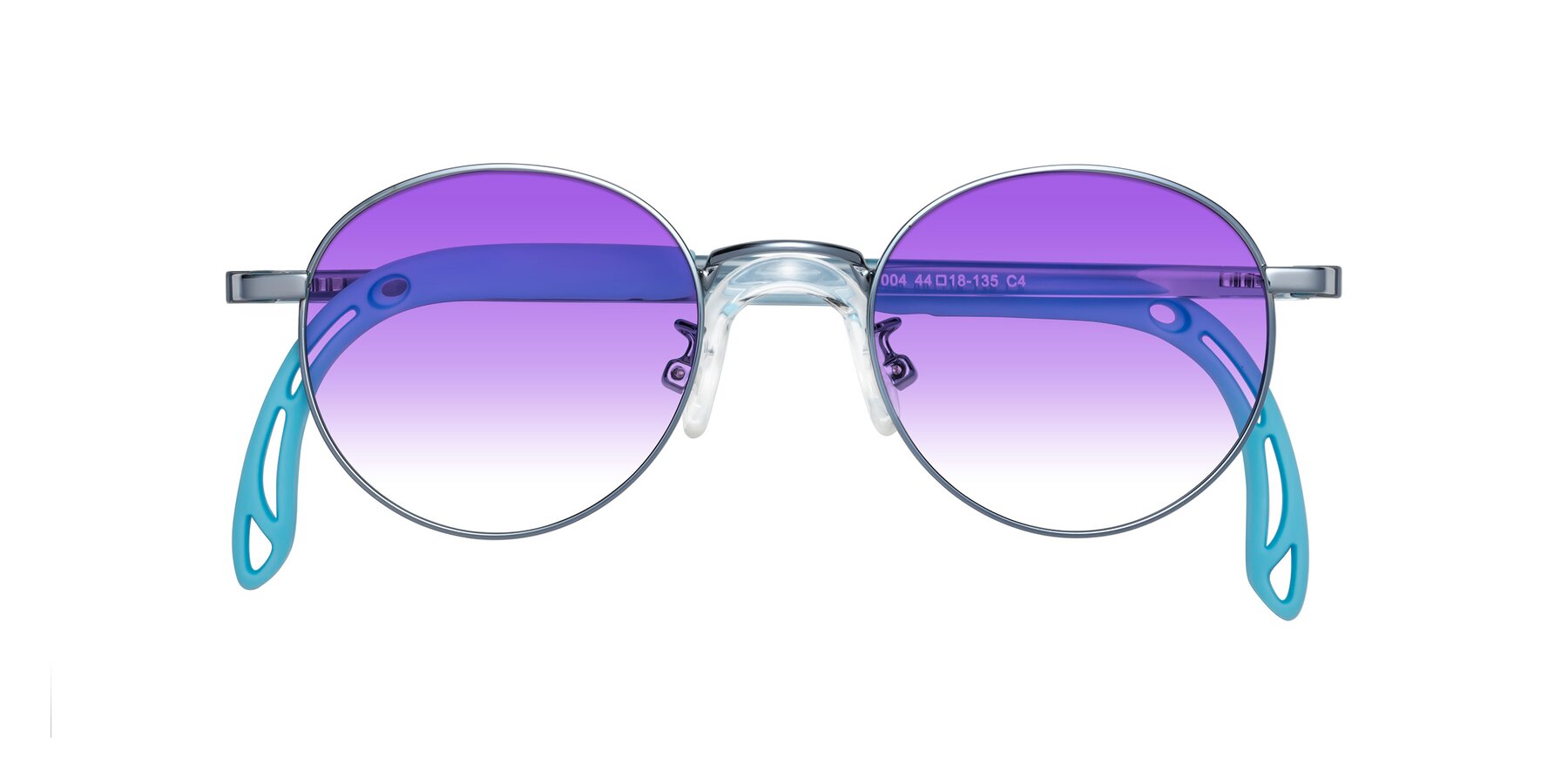 Folded Front of Macaulay in Pilot Blue with Purple Gradient Lenses