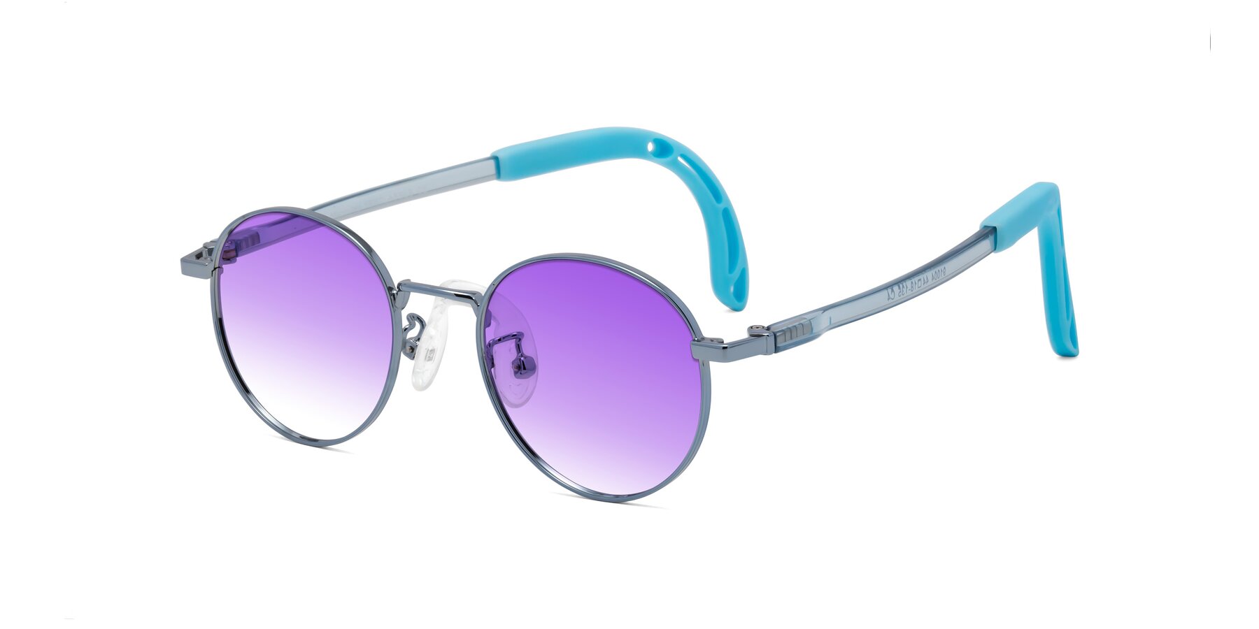 Angle of Macaulay in Pilot Blue with Purple Gradient Lenses